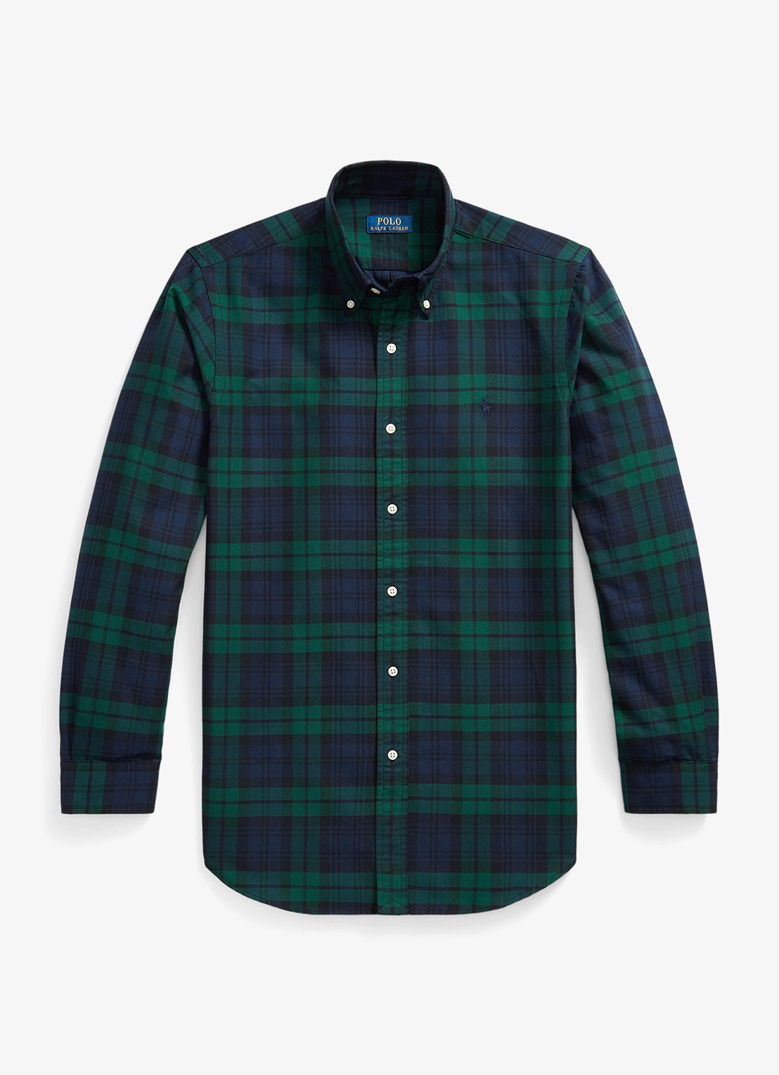 Ralph Lauren Custom fit tattersall Oxford overhemd met ruitdessin - voorkant 4 donkerblauw