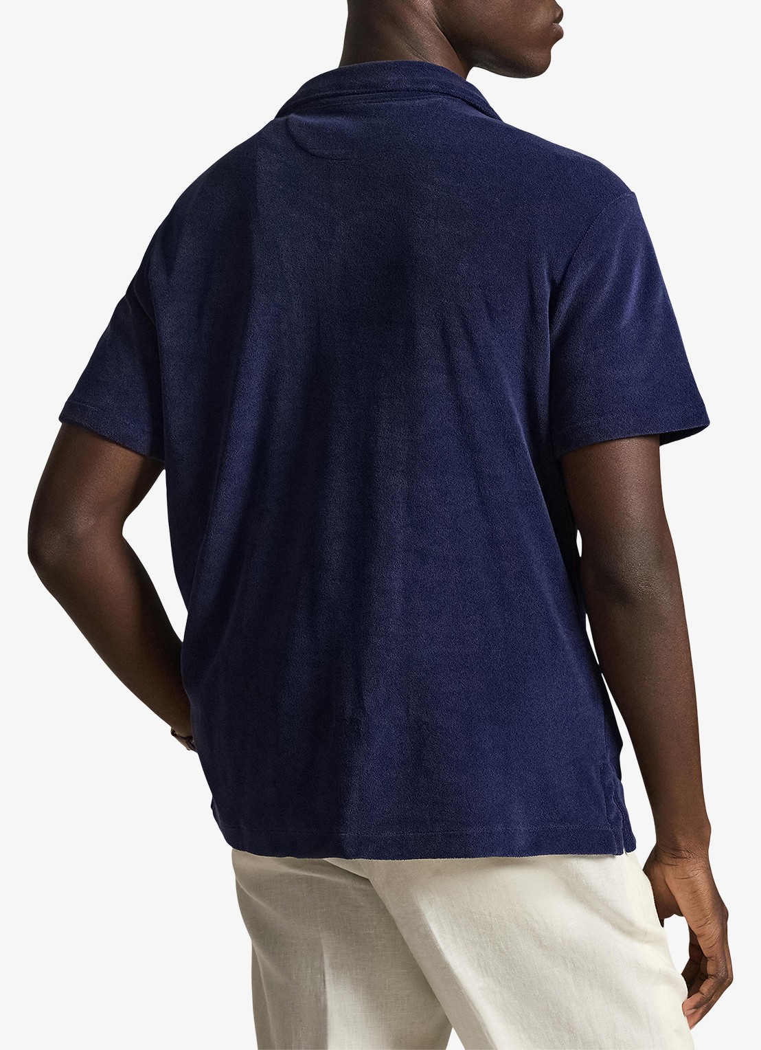 Ralph Lauren Custom slim fit overhemd met logoborduring - achterkant 5 donkerblauw