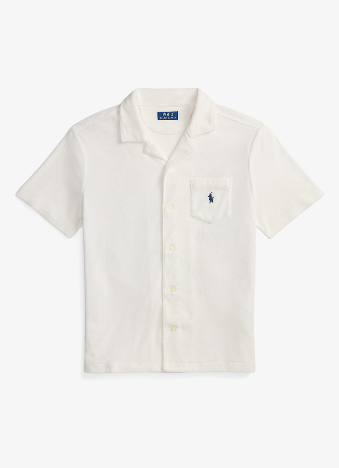 Ralph Lauren Custom slim fit overhemd met logoborduring - voorkant 4 white / wit