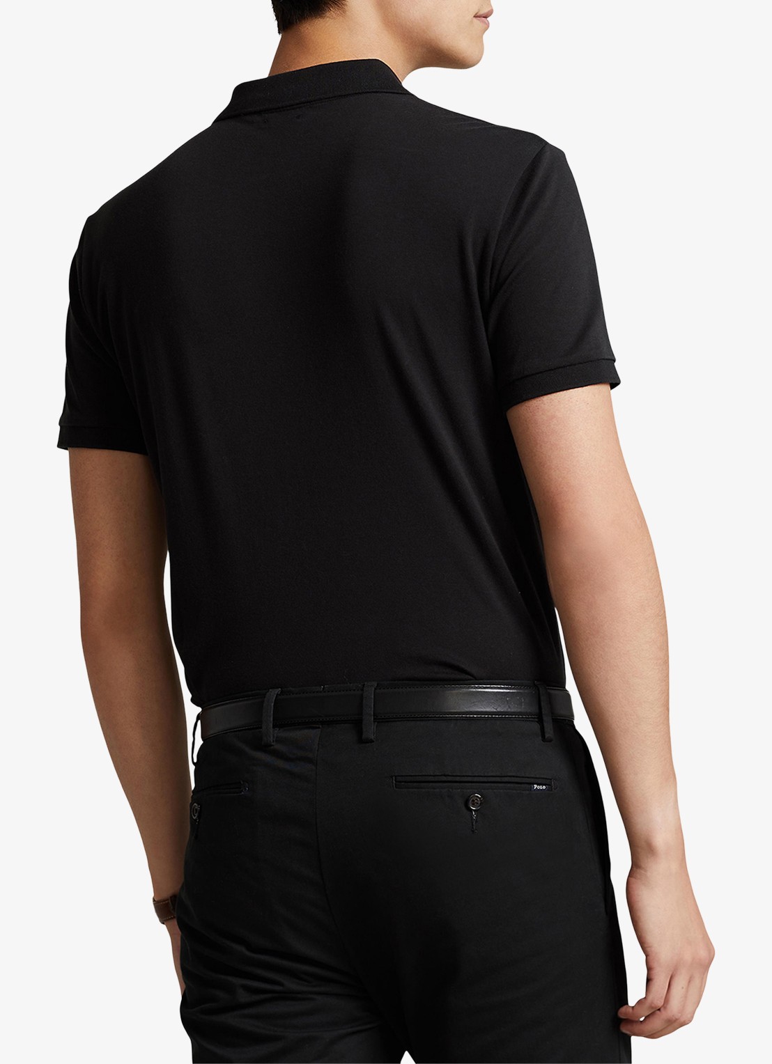 Ralph Lauren Custom slim fit polo met logo - achterkant 4 polo black / zwart