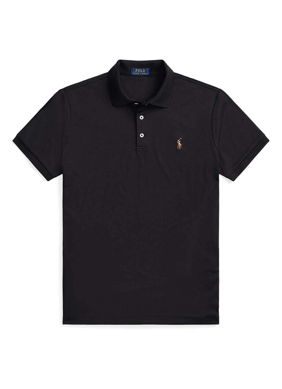 Ralph Lauren Custom slim fit polo met logo - voorkant polo black / zwart