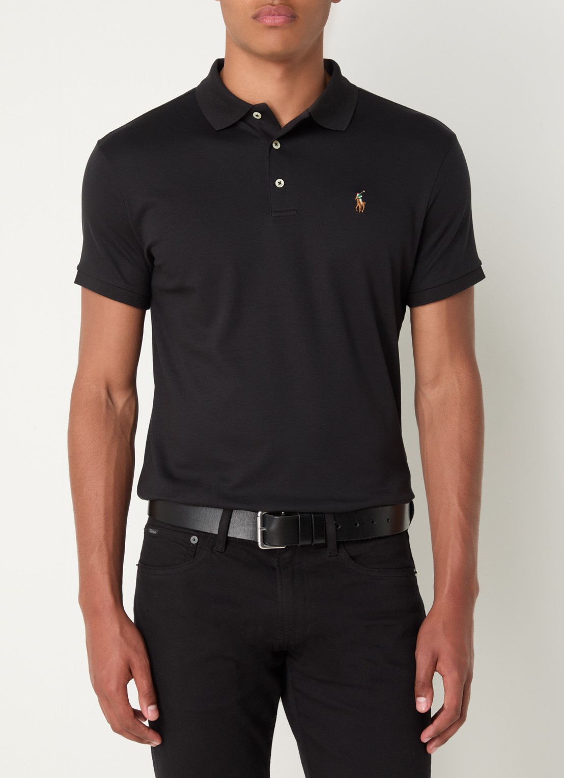 Ralph Lauren Custom slim fit polo met logo - detail 9 polo black / zwart