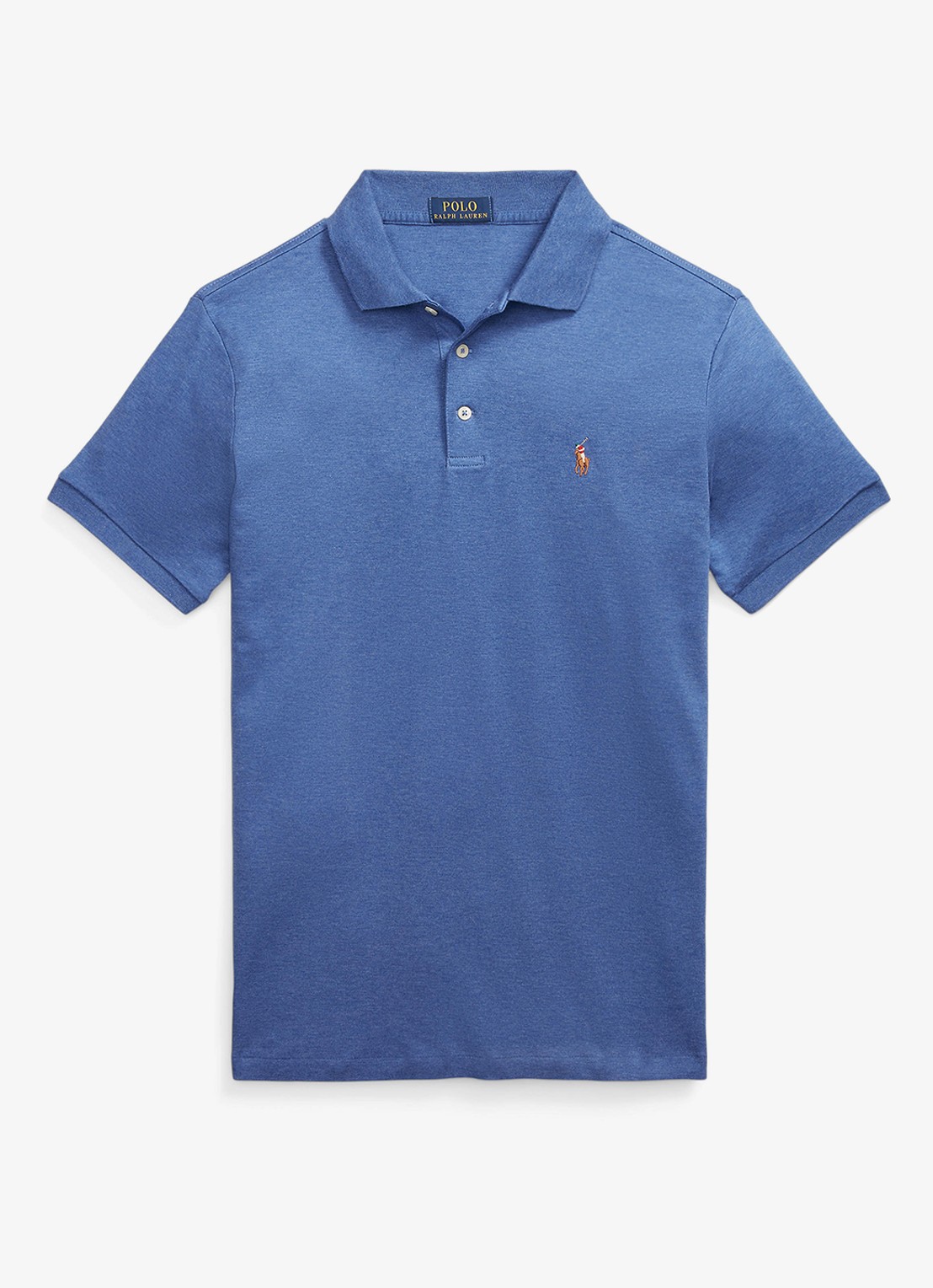 Ralph Lauren Custom slim fit polo met logo - voorkant 3 faded royal heather