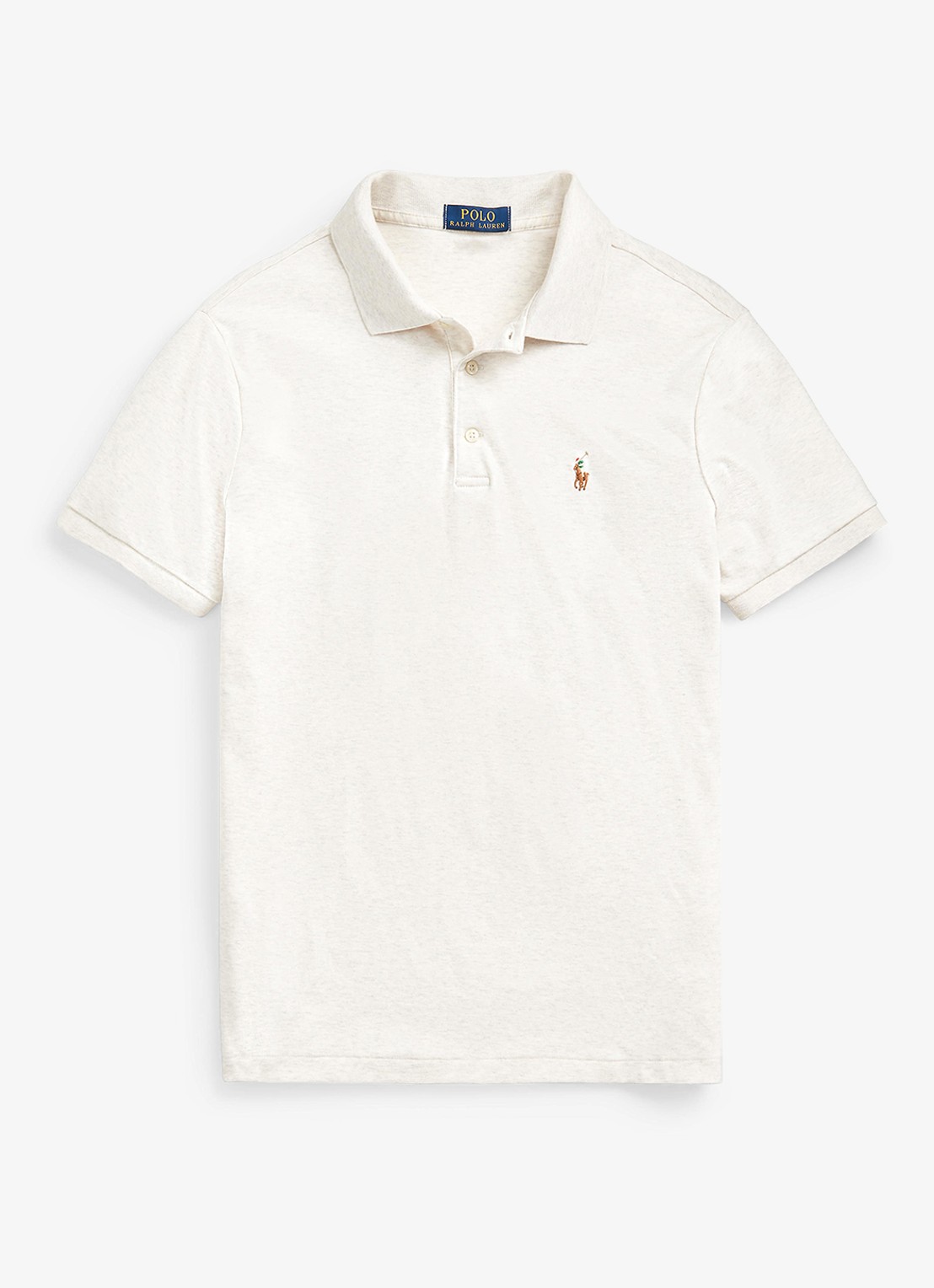 Ralph Lauren Custom slim fit polo met logo - voorkant 3 state heather / beige