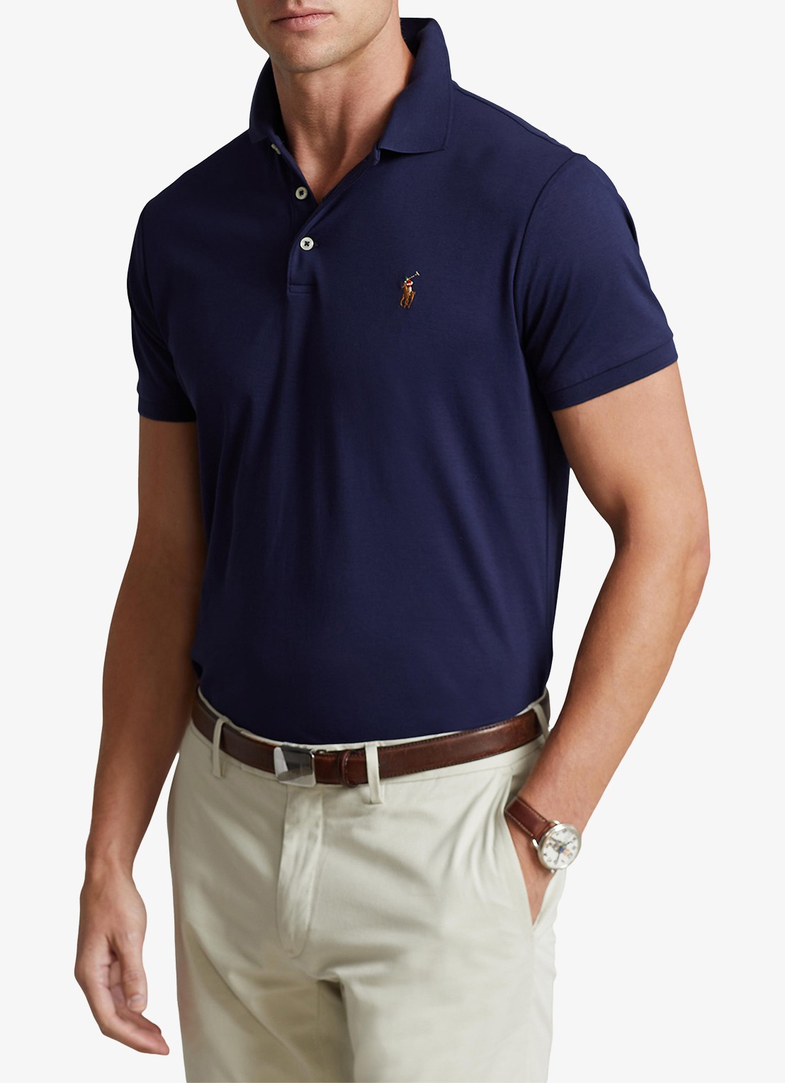 Ralph Lauren Custom slim fit polo met logo - detail 2 refined navy / donkerblauw