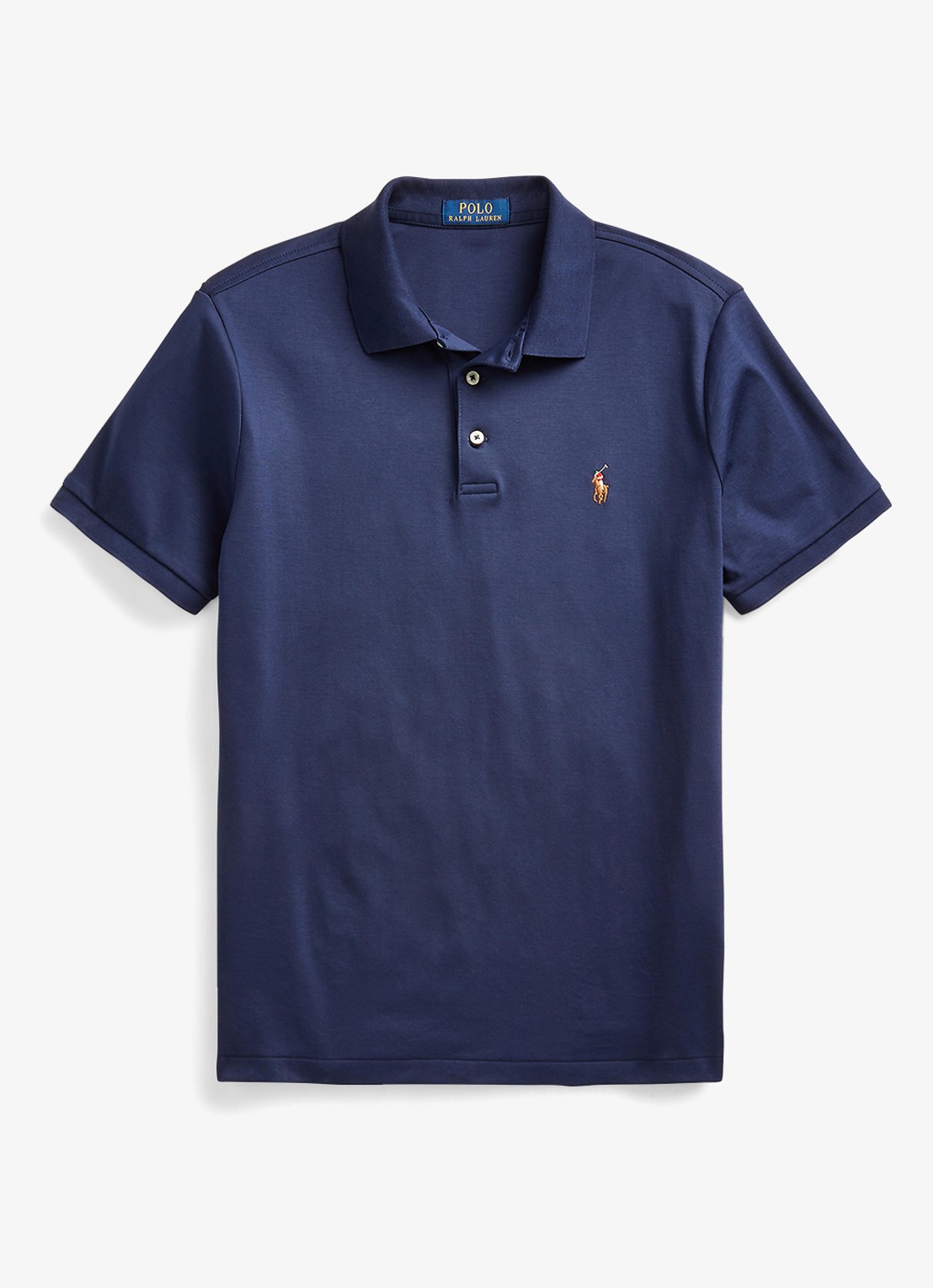 Ralph Lauren Custom slim fit polo met logo - voorkant 4 refined navy / donkerblauw