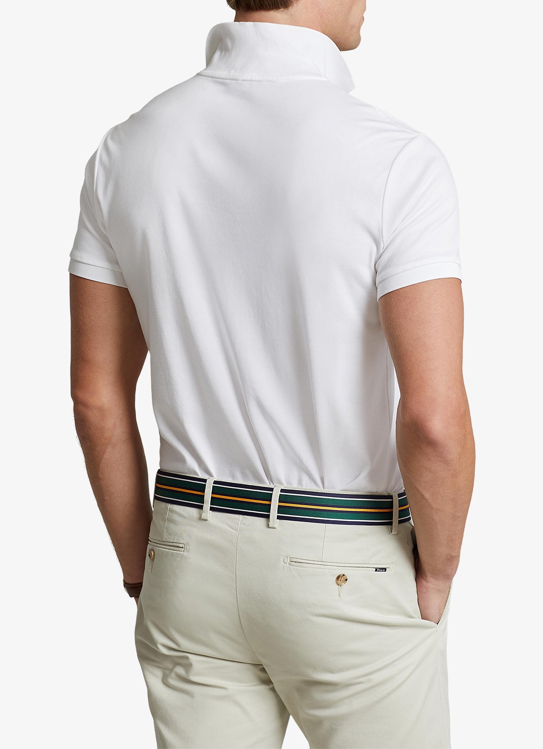 Ralph Lauren Custom slim fit polo met logo - achterkant 5 white / wit