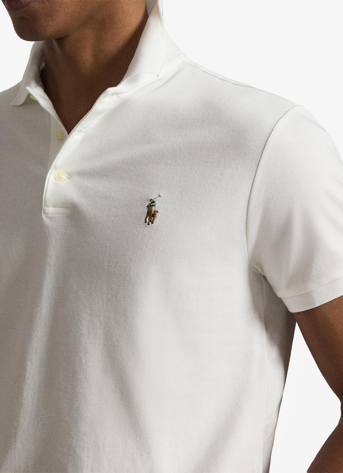 Ralph Lauren Custom slim fit polo met logo - detail 2 white / wit