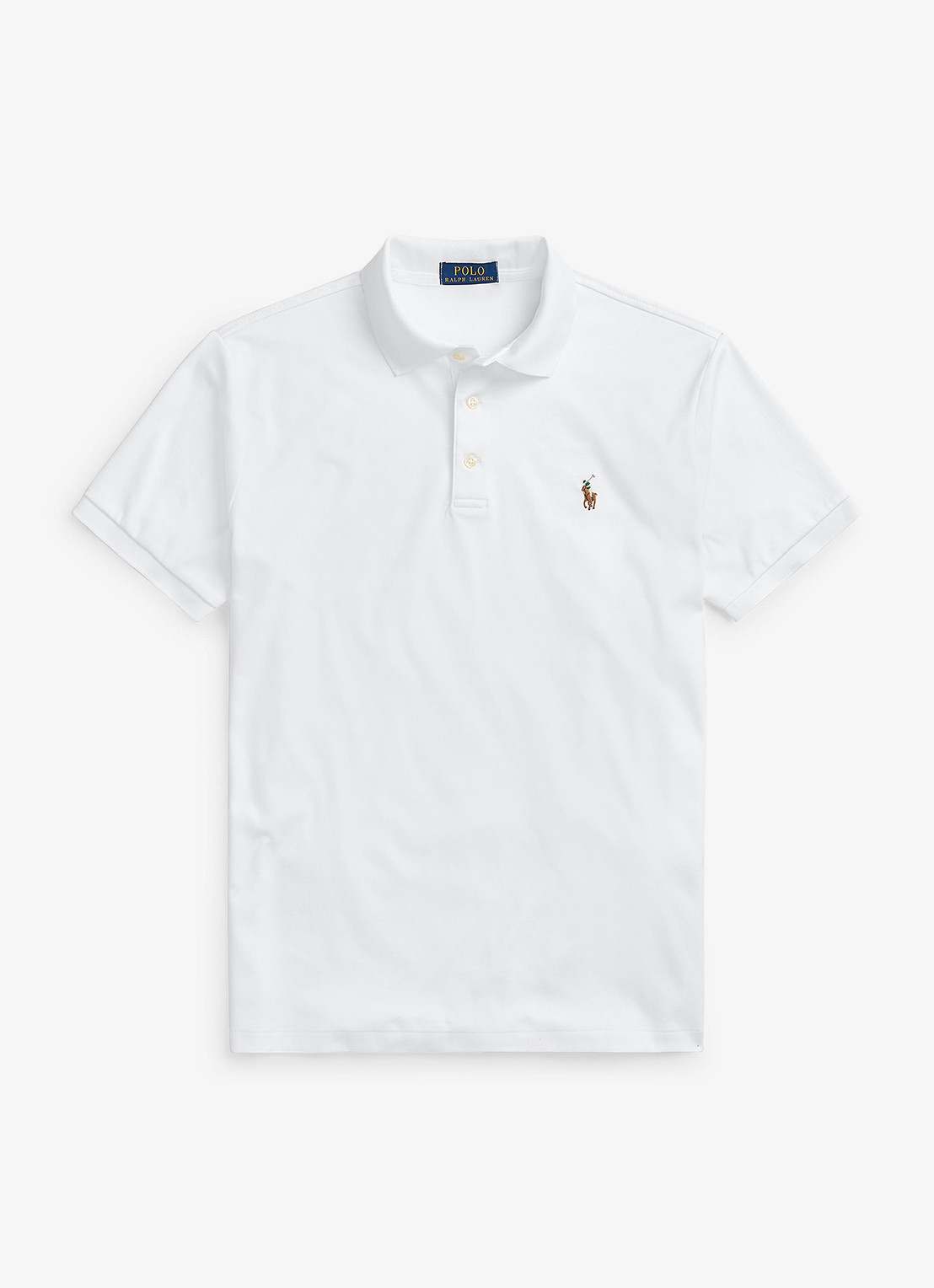 Ralph Lauren Custom slim fit polo met logo - voorkant 3 white / wit