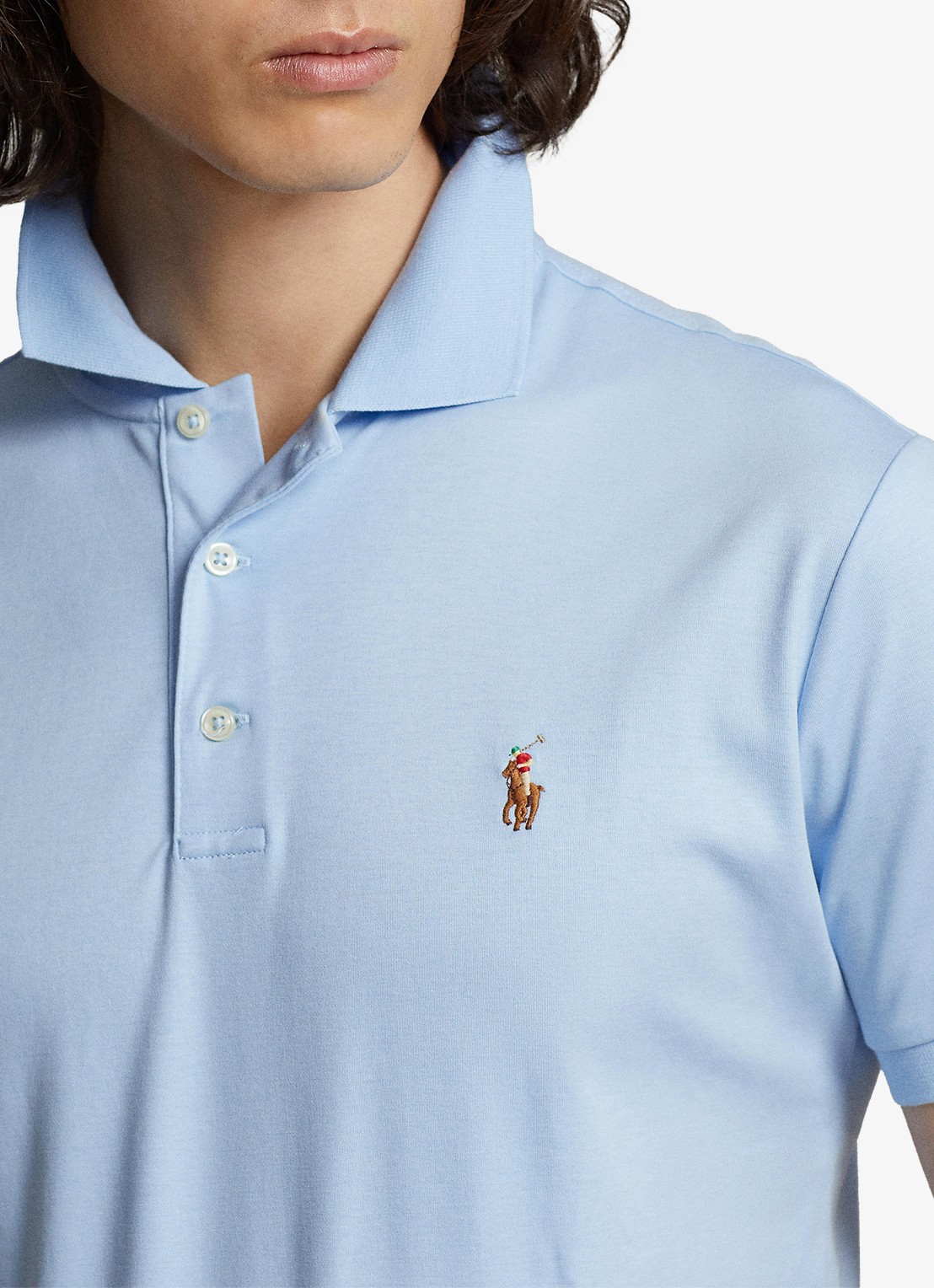Ralph Lauren Custom slim fit polo met logo - detail 2 office  blue