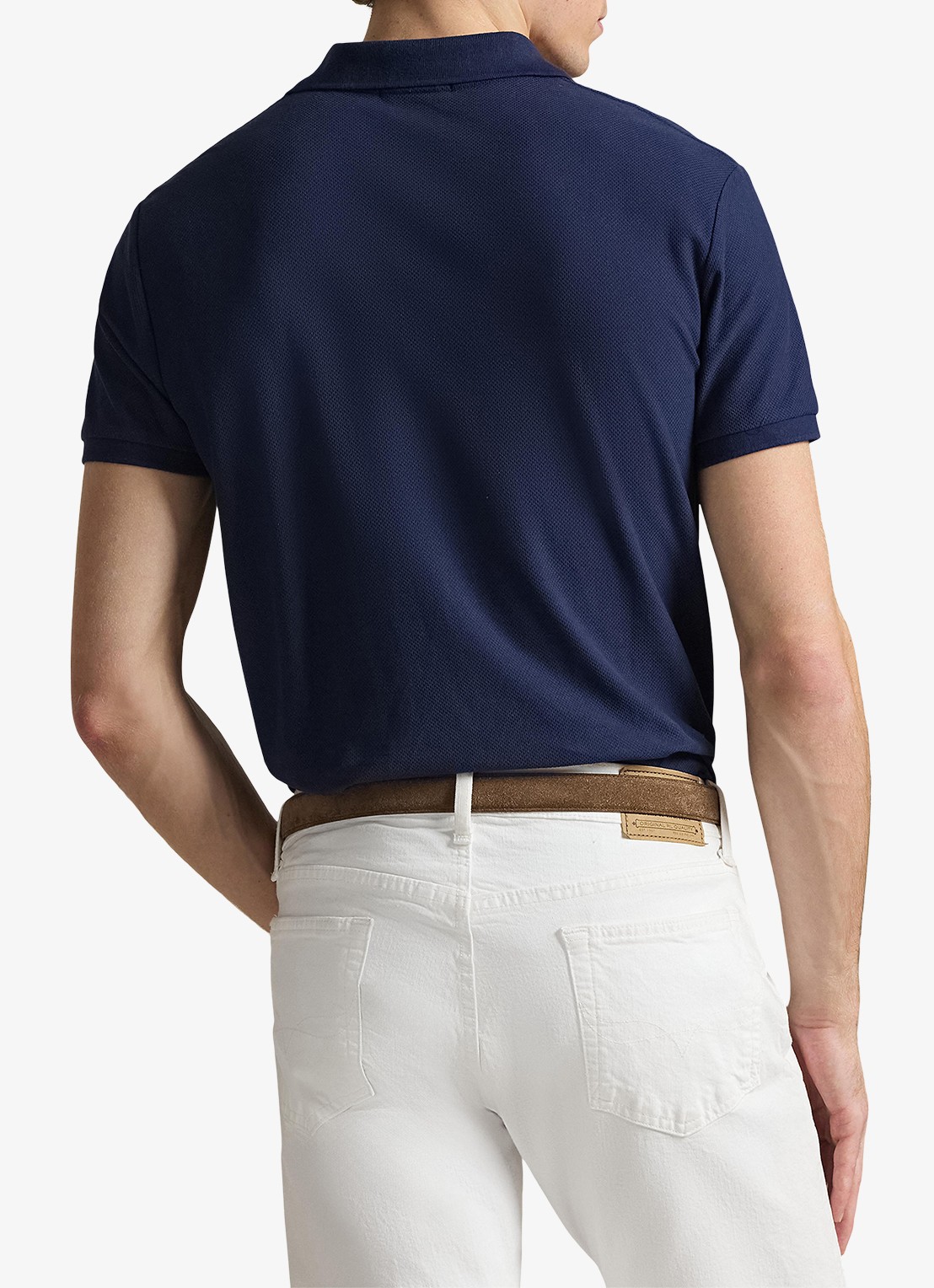 Ralph Lauren Custom slim fit polo met logo - achterkant cruise navy / donkerblauw