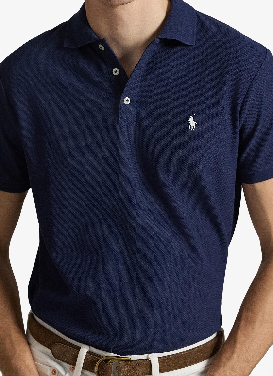 Ralph Lauren Custom slim fit polo met logo - detail 5 cruise navy / donkerblauw