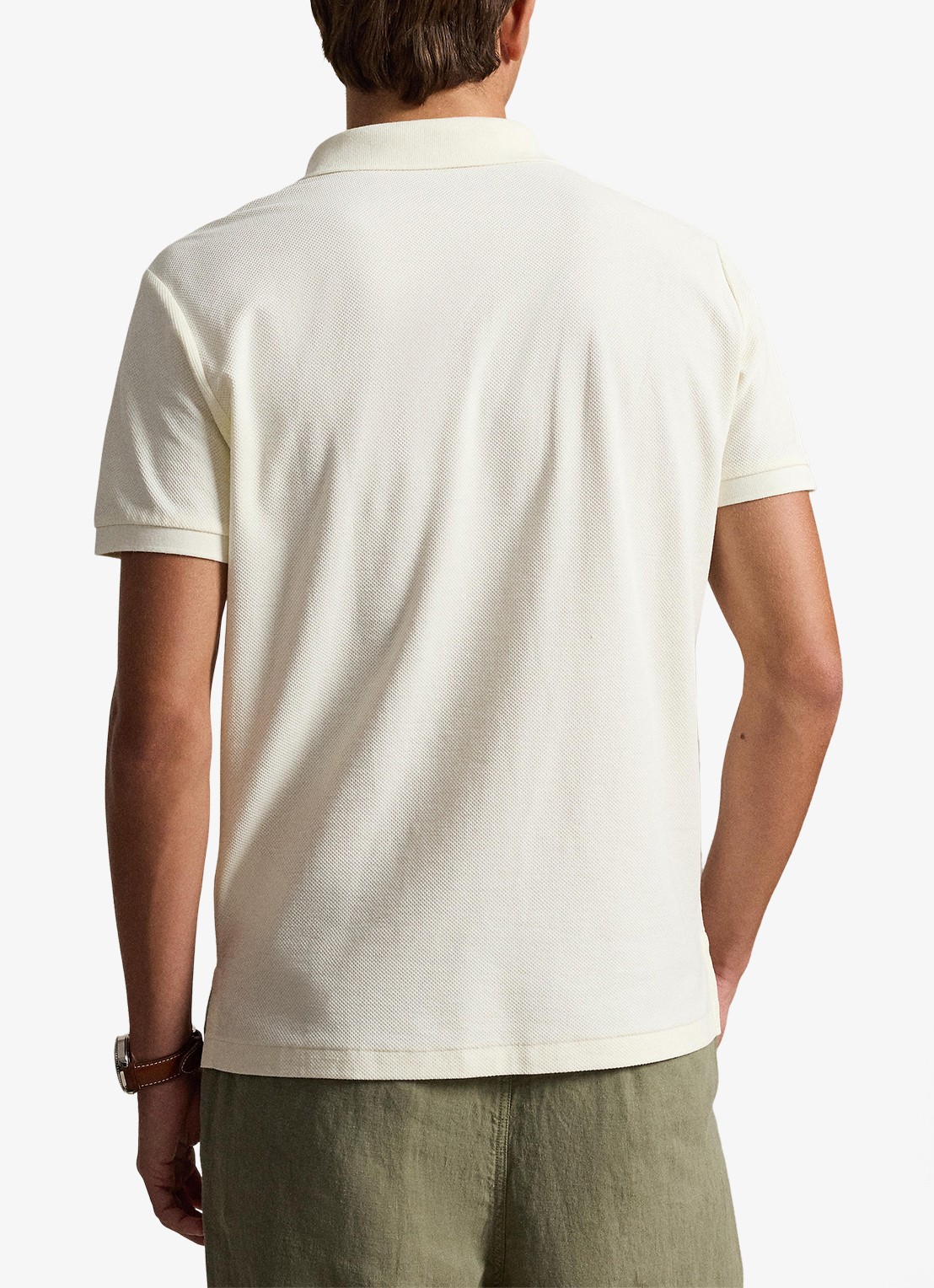 Ralph Lauren Custom slim fit polo met logo - achterkant 3 pale cream / crème