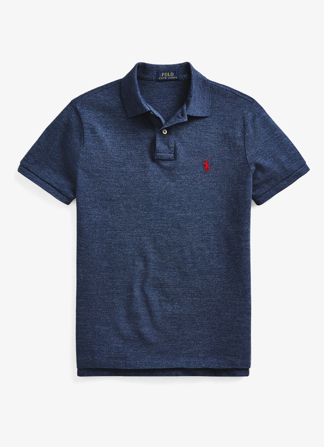 Ralph Lauren Custom slim fit polo met logoborduring - voorkant classic royal heather / blauw