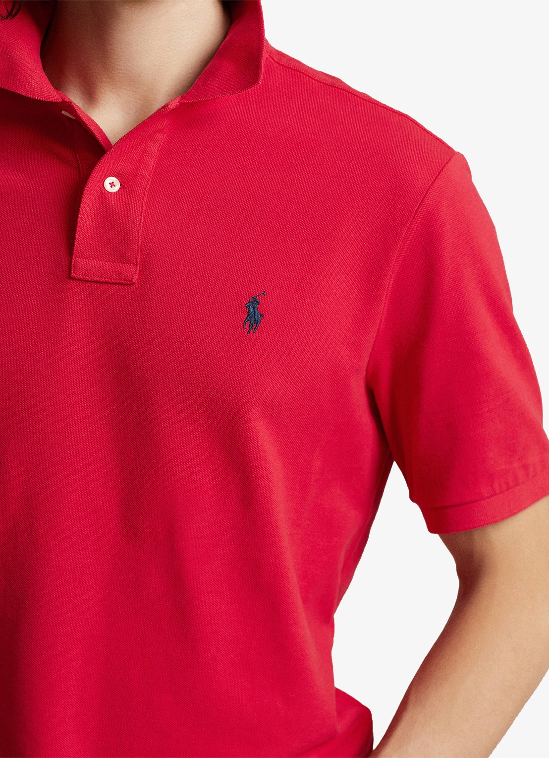 Ralph Lauren Custom slim fit polo met logoborduring - detail 4 rl2000 red / rood