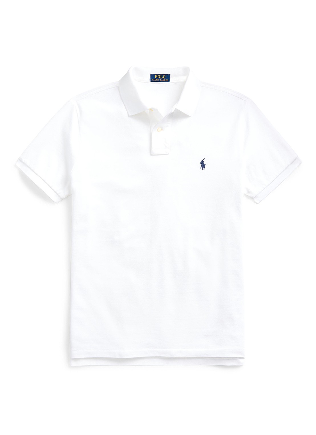 Ralph Lauren Custom slim fit polo met logoborduring - voorkant white / wit