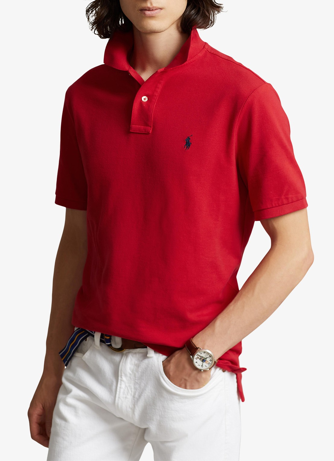 Ralph Lauren Custom slim fit polo met logoborduring - detail 5 rl2000 red / rood