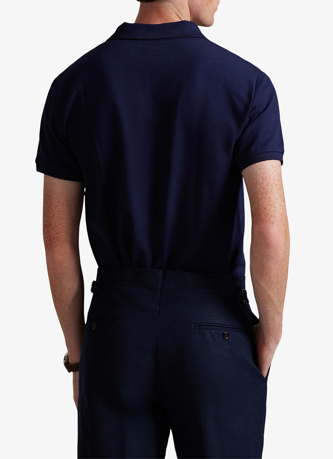 Ralph Lauren Custom slim fit polo met logoborduring - achterkant refined navy/c7587-3nmc
