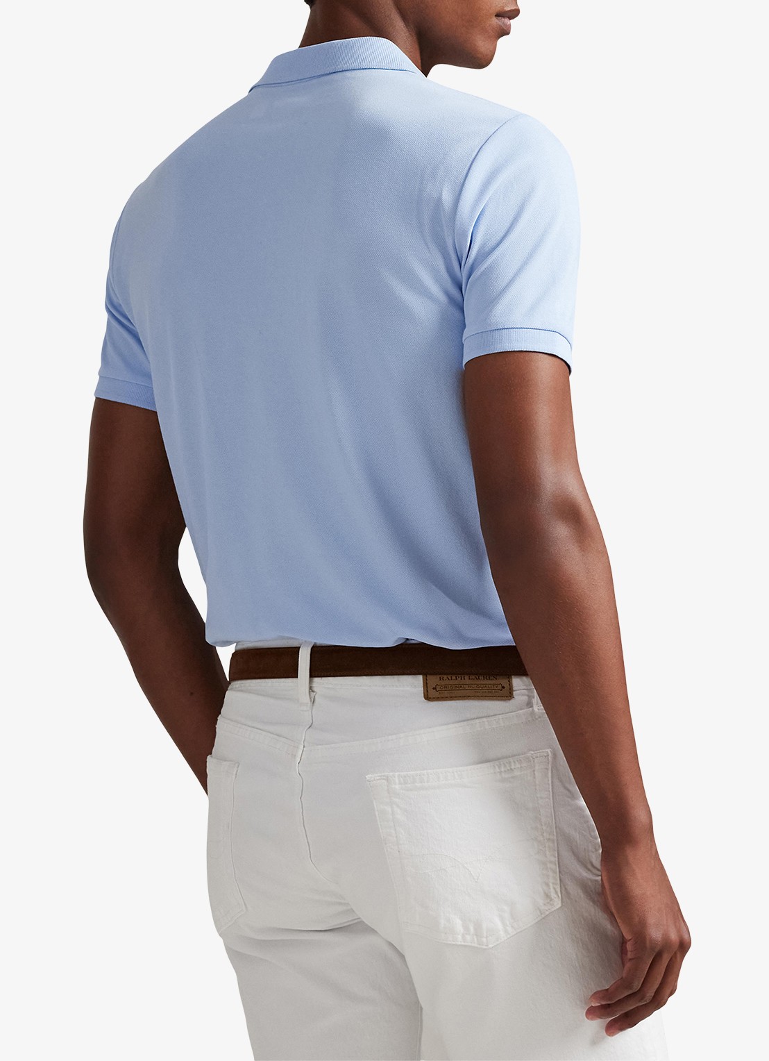 Ralph Lauren Custom slim fit polo met logoborduring - achterkant 5 office blue/c1714-zxu8