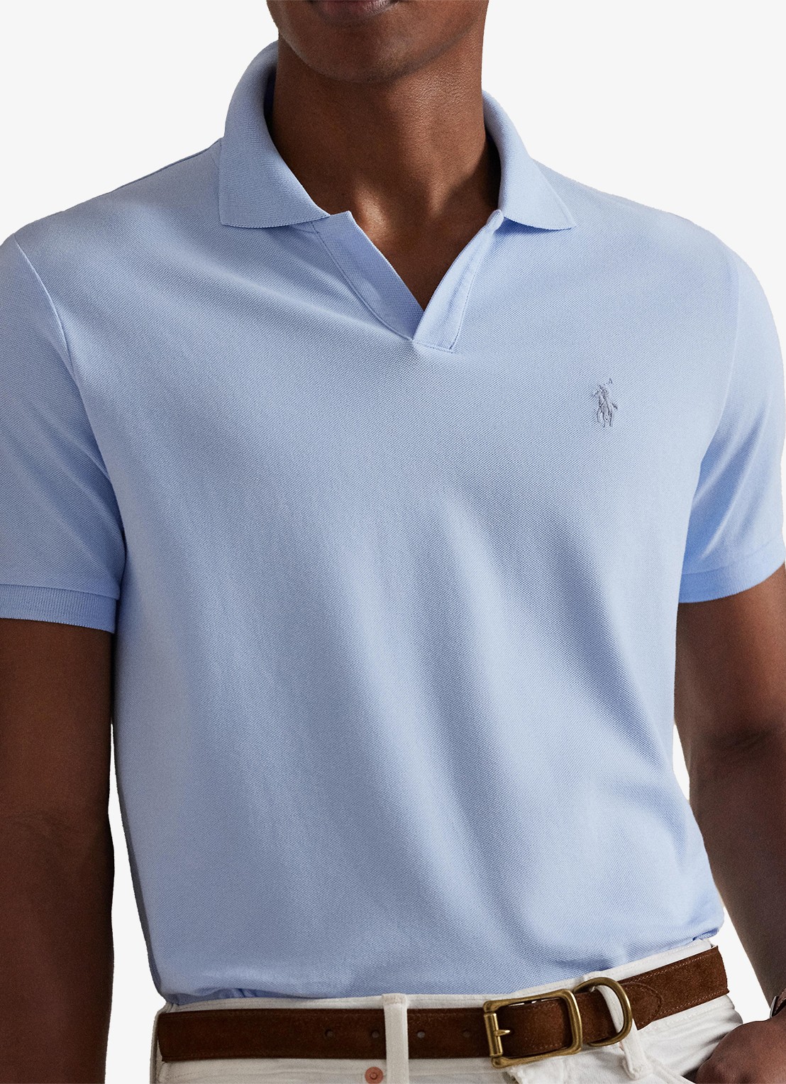 Ralph Lauren Custom slim fit polo met logoborduring - detail 4 office blue/c1714-zxu8