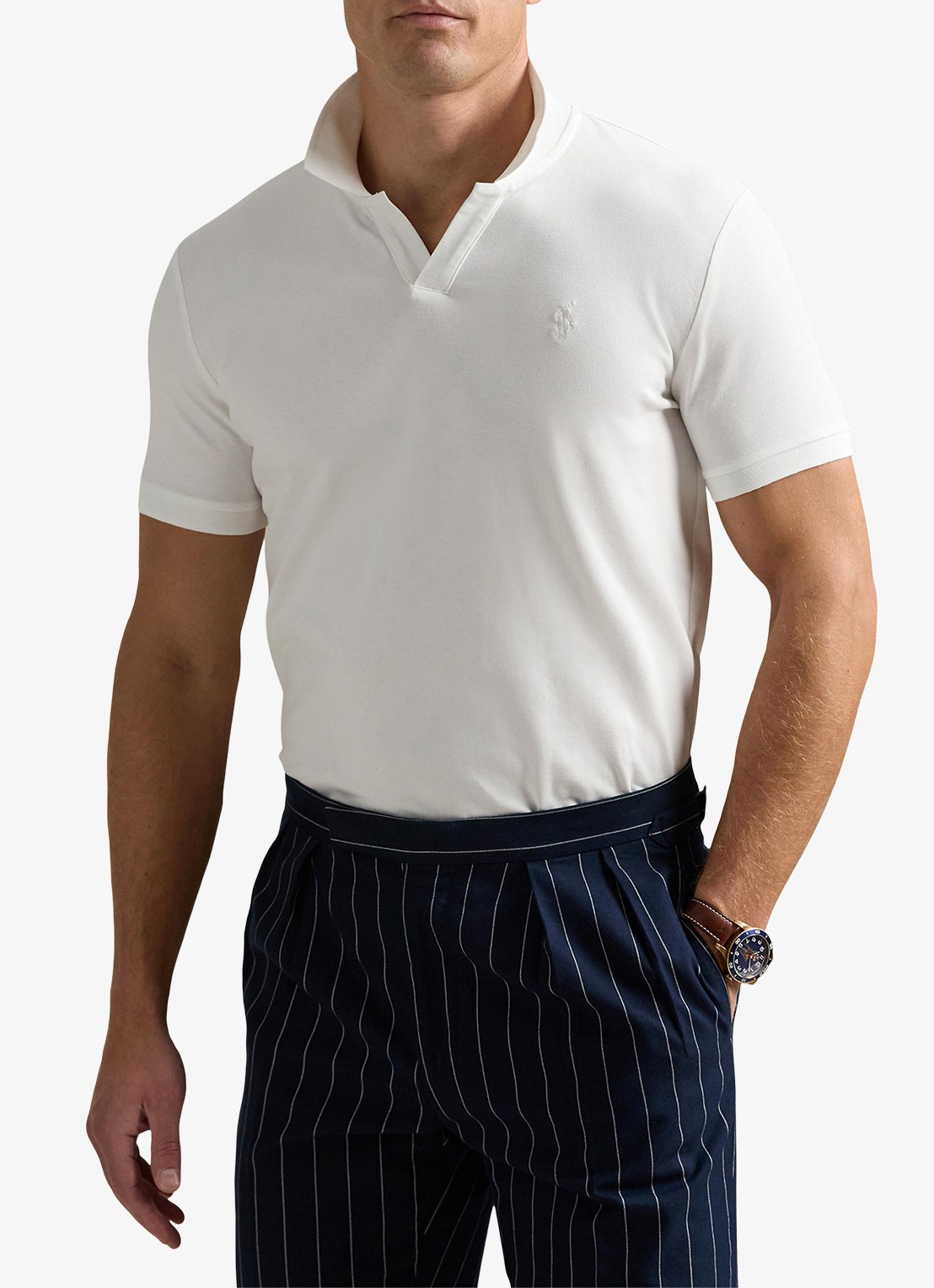 Ralph Lauren Custom slim fit polo met logoborduring - detail 4 white/c1730-3nmb