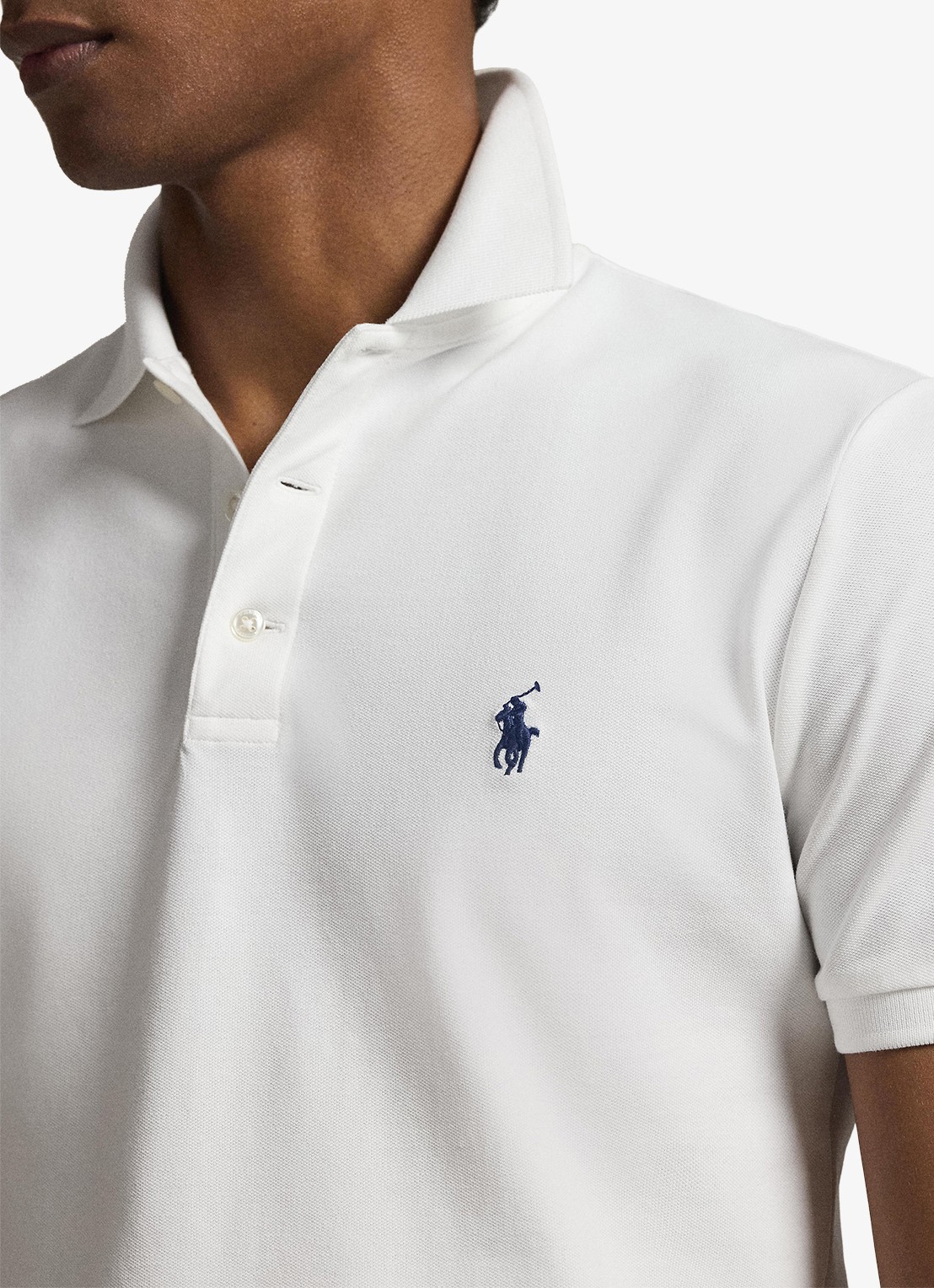 Ralph Lauren Custom slim fit polo met stretch - detail 2 wit