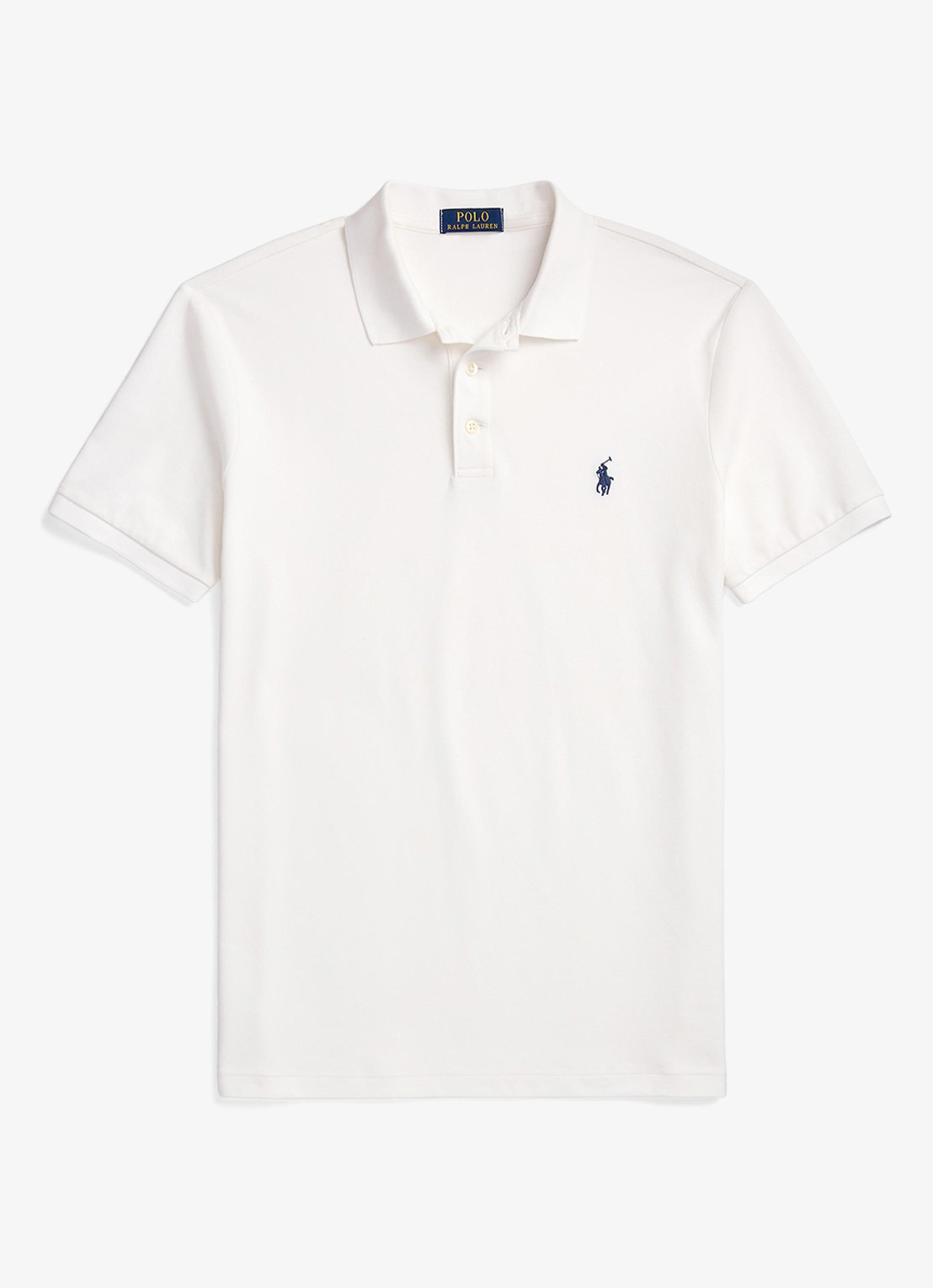 Ralph Lauren Custom slim fit polo met stretch - voorkant 4 wit