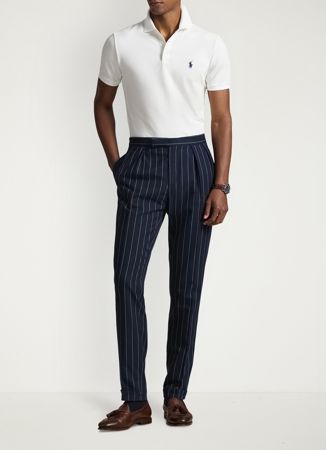 Ralph Lauren Custom slim fit polo met stretch - voorkant 5 wit