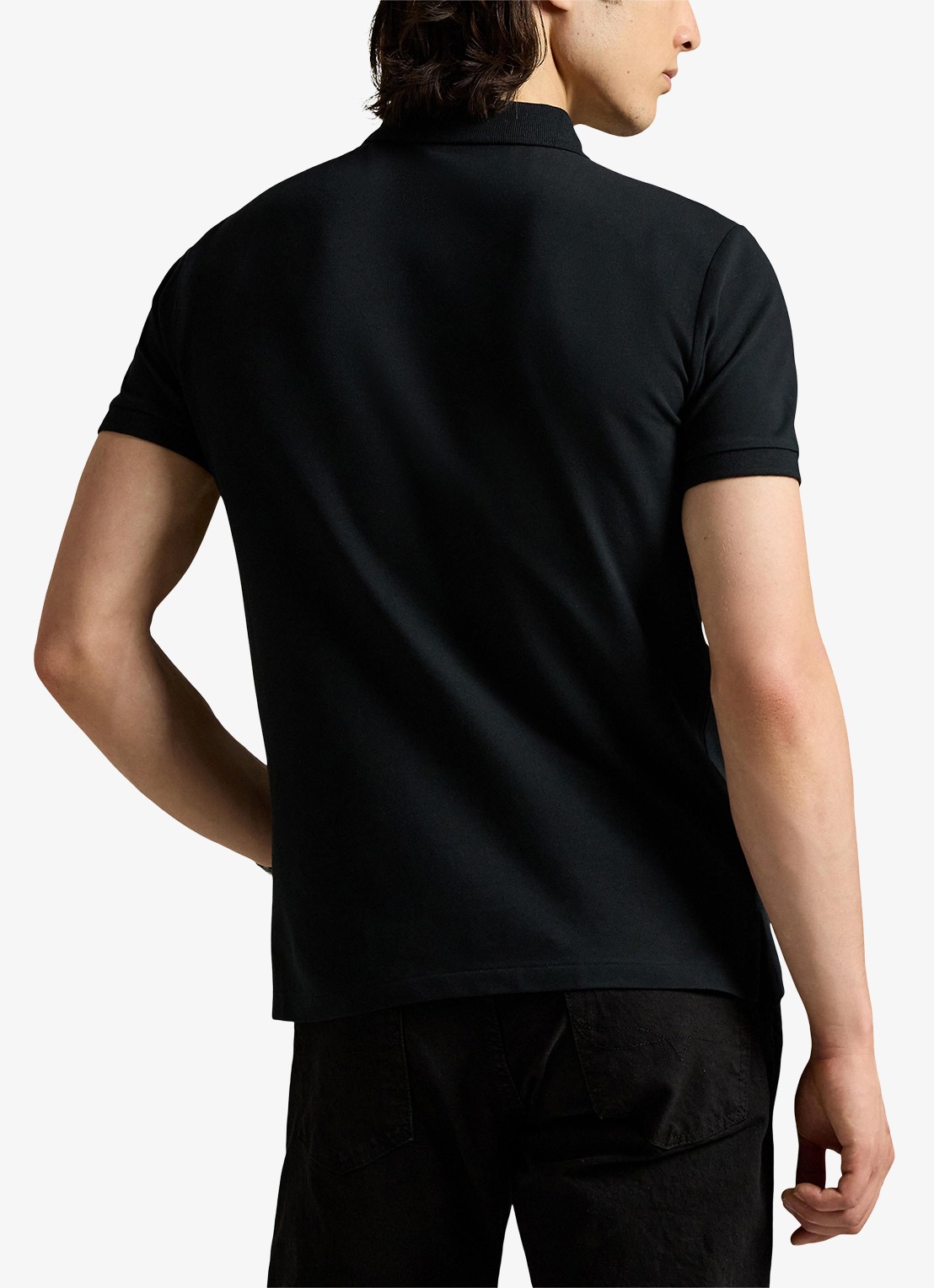 Ralph Lauren Custom slim fit polo met stretch - achterkant polo black / zwart