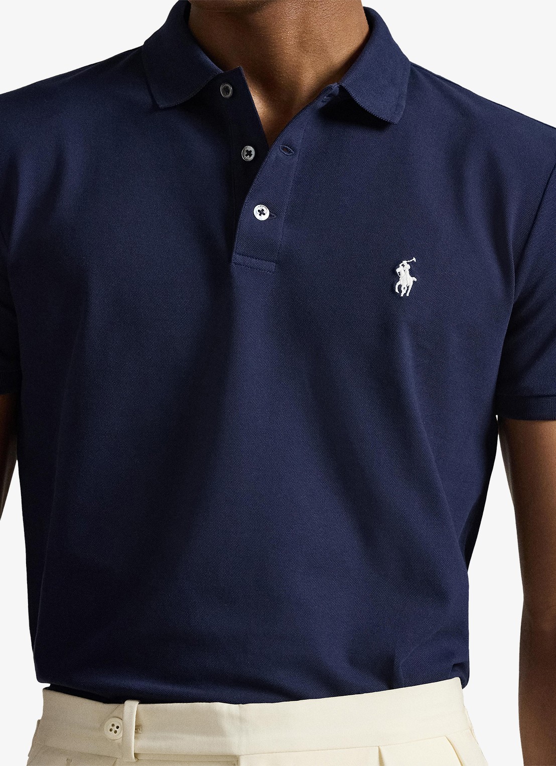 Ralph Lauren Custom slim fit polo met stretch - detail 5 refined navy / donkerblauw