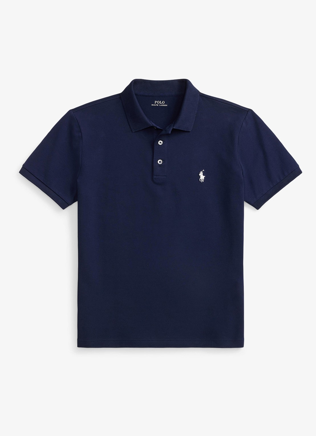 Ralph Lauren Custom slim fit polo met stretch - voorkant refined navy / donkerblauw