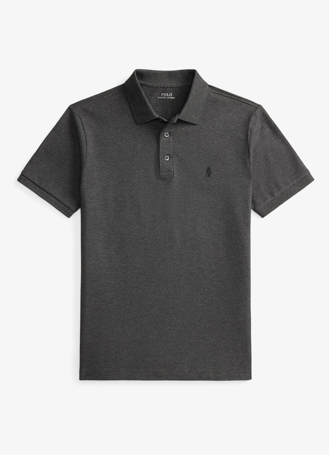Ralph Lauren Custom slim fit polo met stretch - voorkant windor heather/smoke / donkergrijs