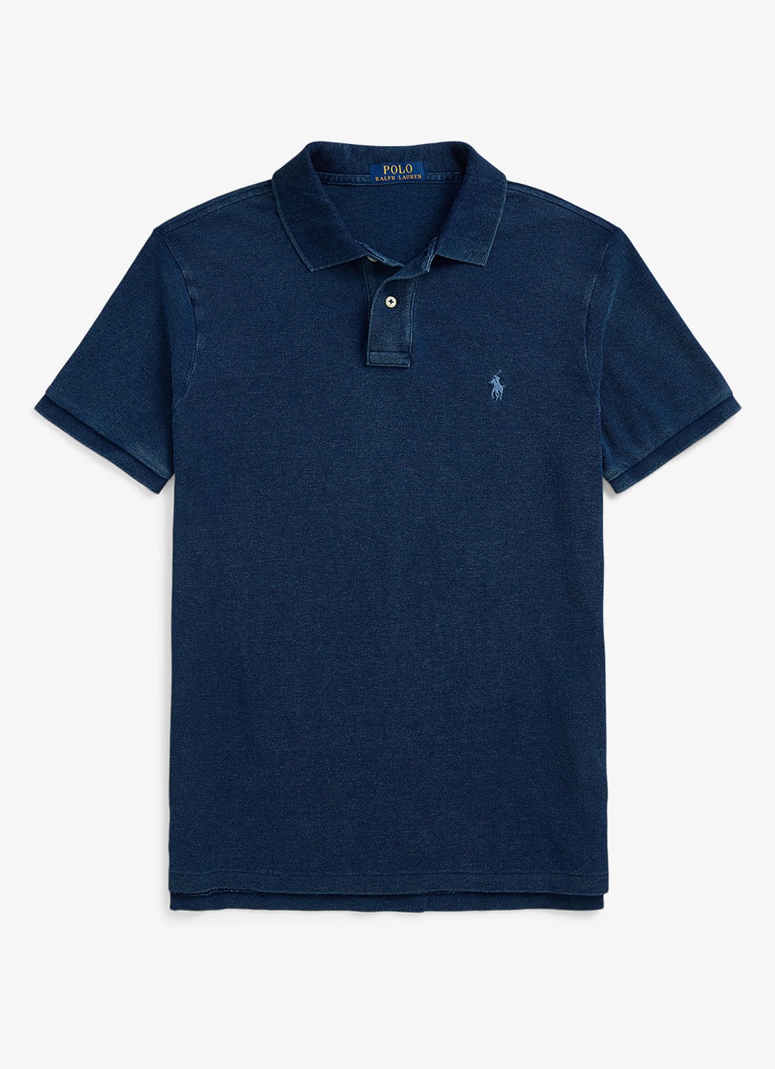 Ralph Lauren Custom slim fit polo van piqué katoen met logo - voorkant 3 dark indigo / donkerblauw