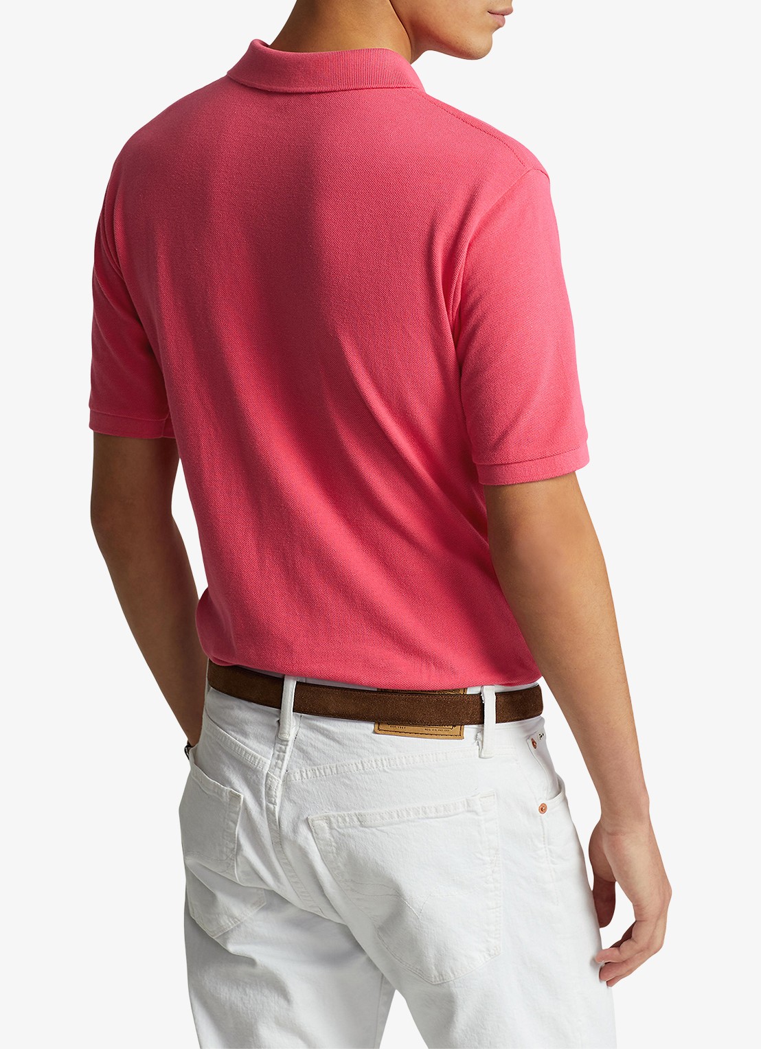 Ralph Lauren Custom slim fit polo van piqué katoen - achterkant 5 hot pink/c2740