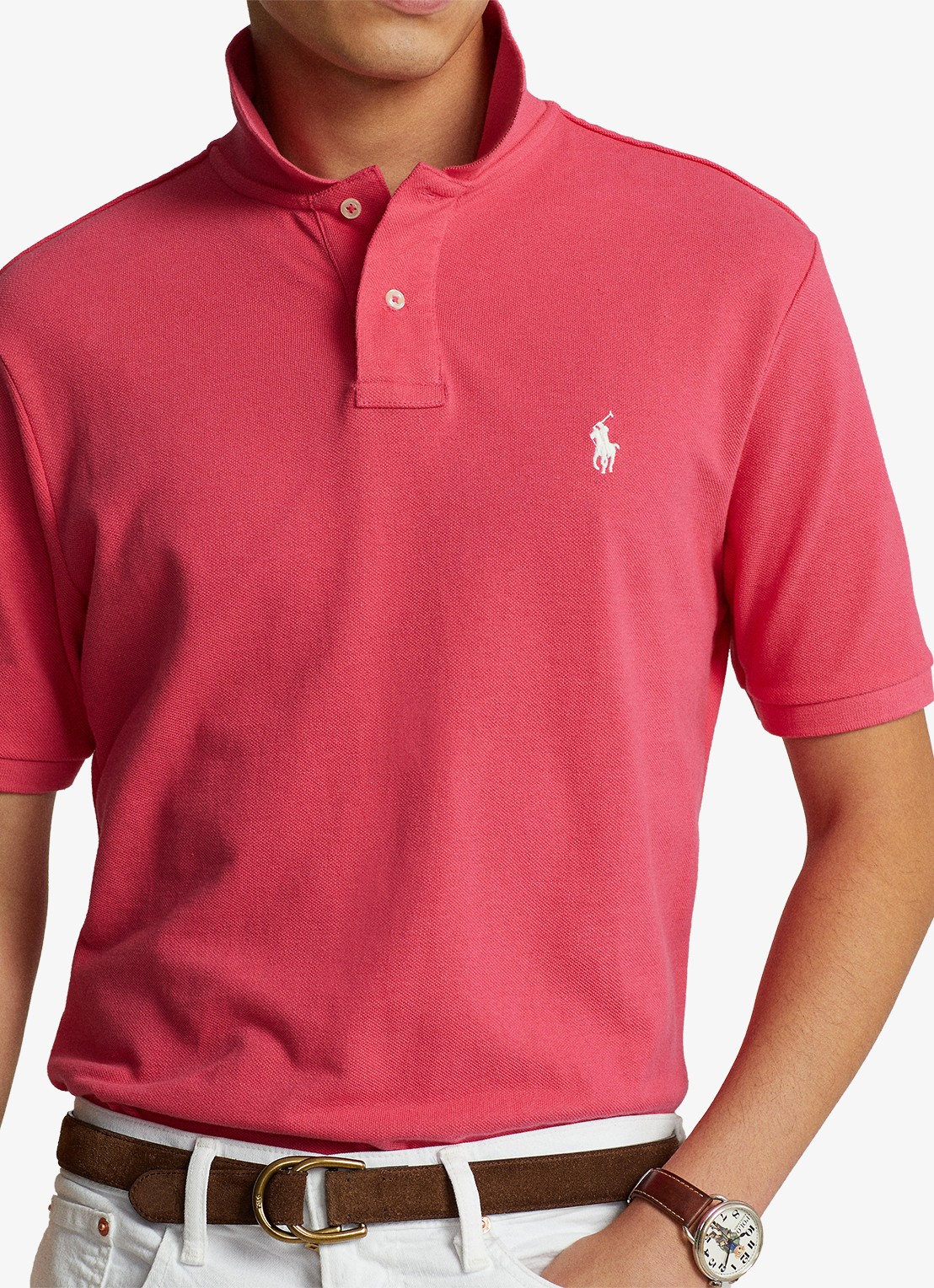 Ralph Lauren Custom slim fit polo van piqué katoen - detail 2 hot pink/c2740