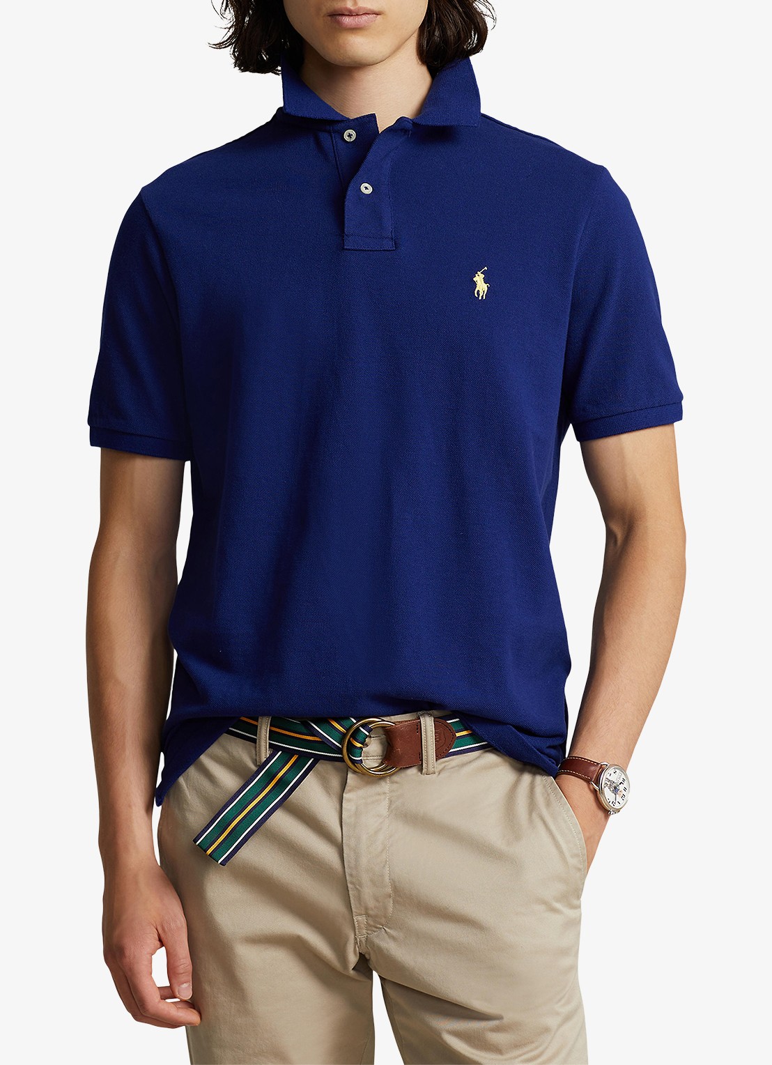 Ralph Lauren Custom slim fit polo van piqué katoen - detail fall royal/c1229