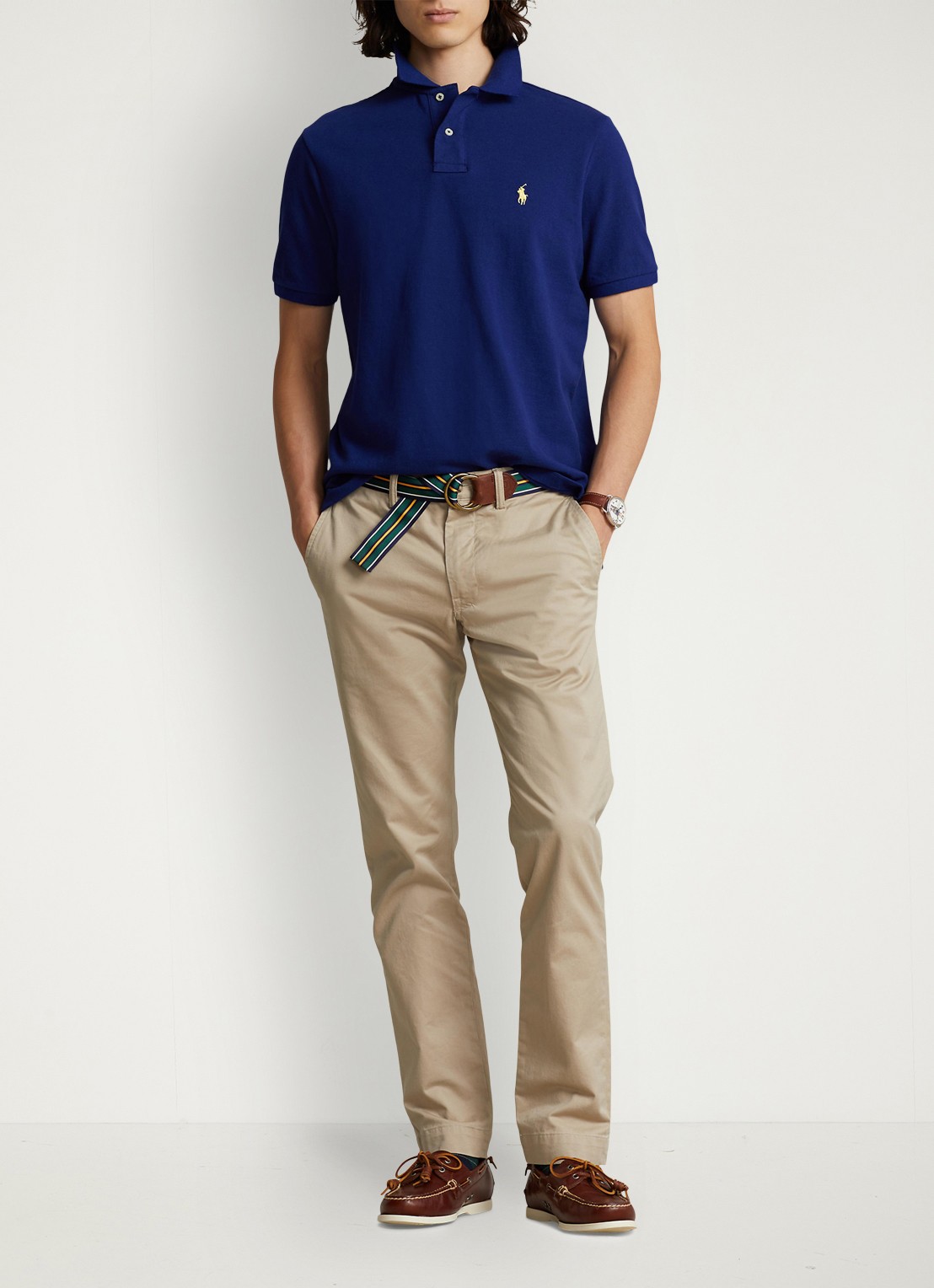 Ralph Lauren Custom slim fit polo van piqué katoen - voorkant 5 fall royal/c1229