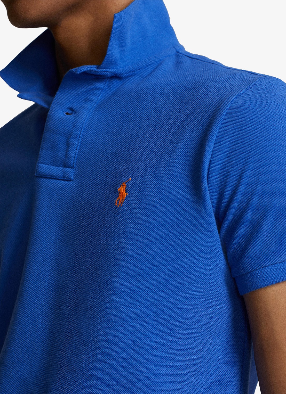 Ralph Lauren Custom slim fit polo van piqué katoen - detail 5 new iris blue / blauw