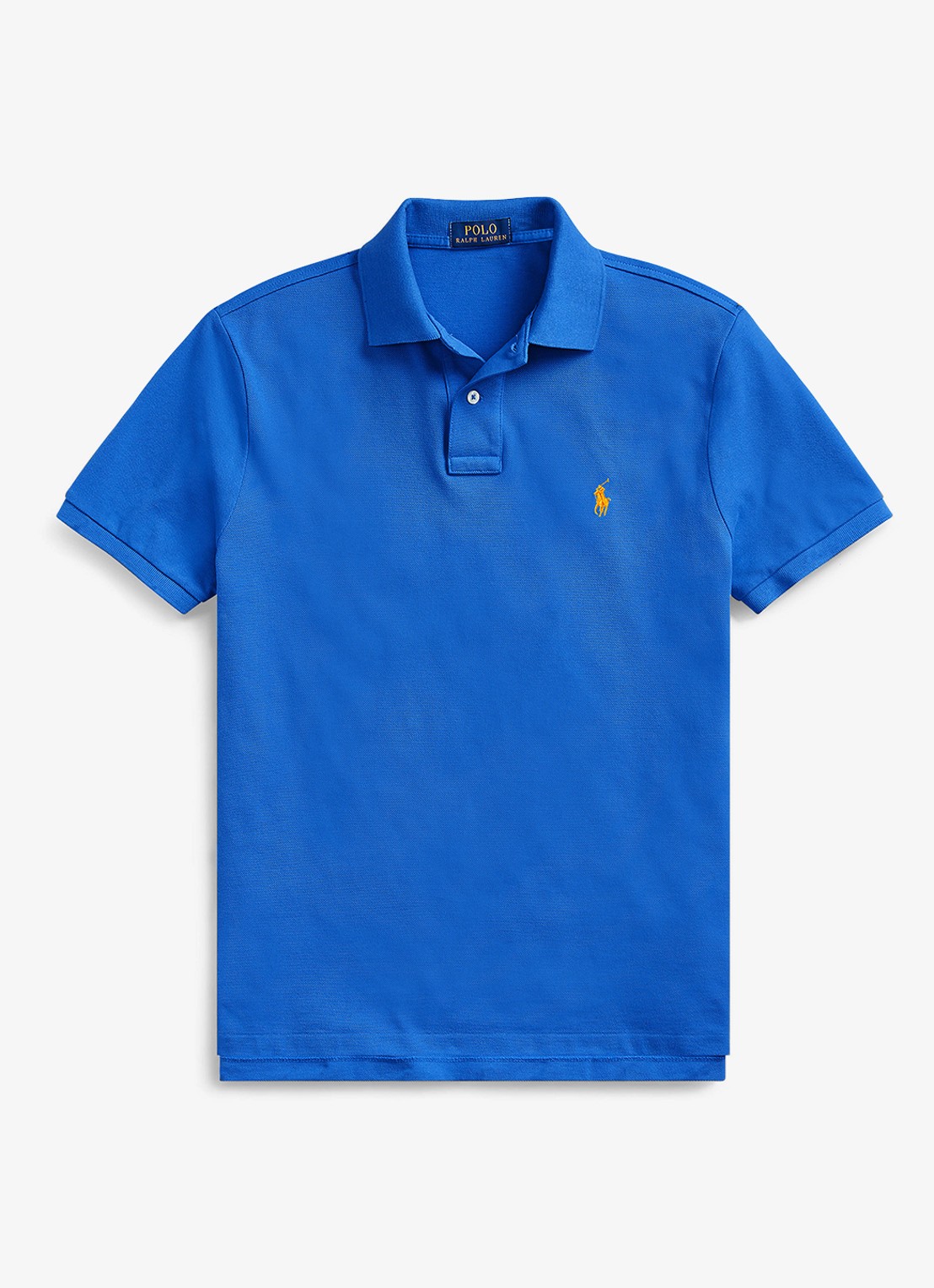 Ralph Lauren Custom slim fit polo van piqué katoen - voorkant 2 new iris blue / blauw
