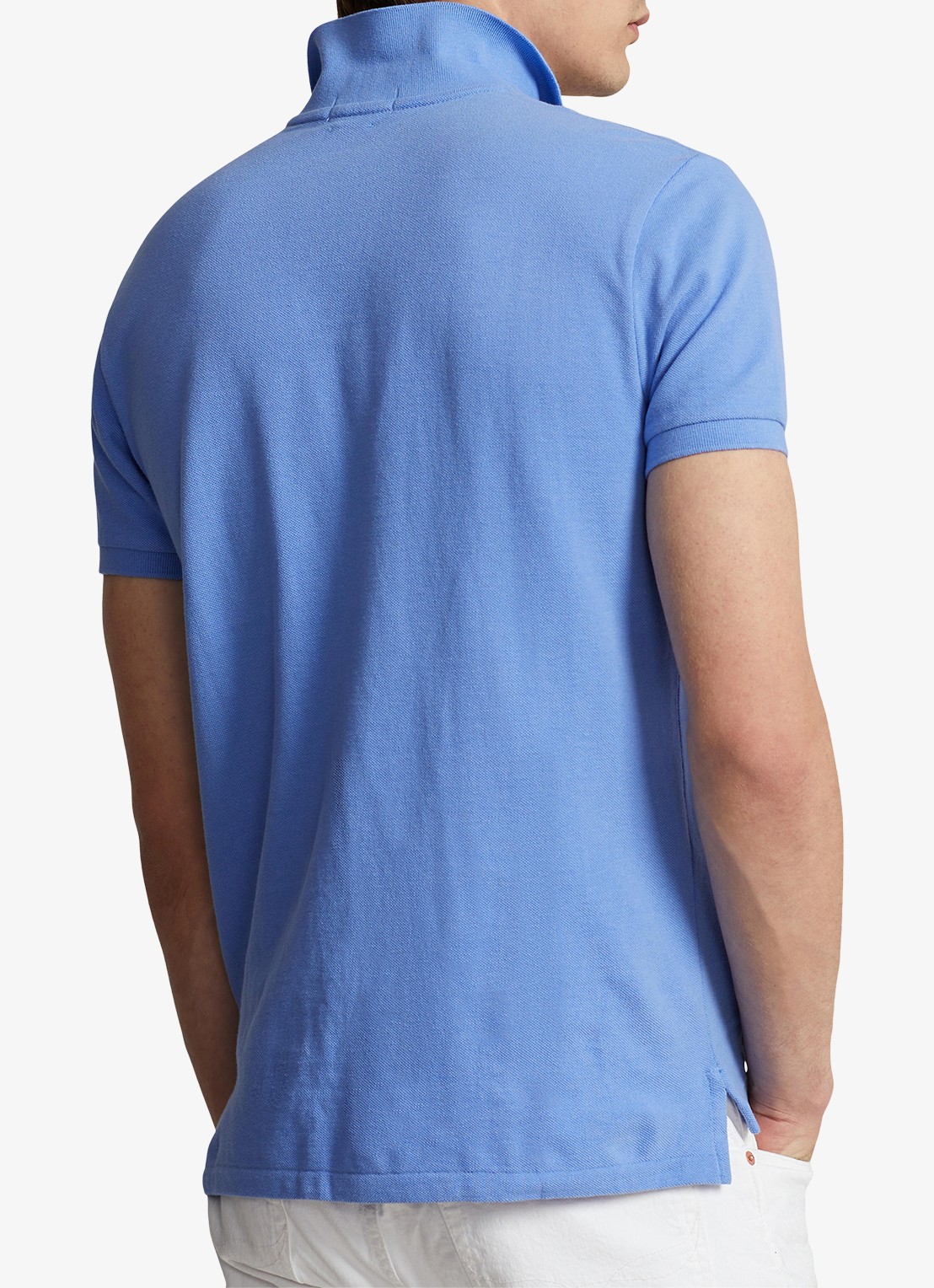 Ralph Lauren Custom slim fit polo van piqué katoen - achterkant 3 harbor island blue/c7998