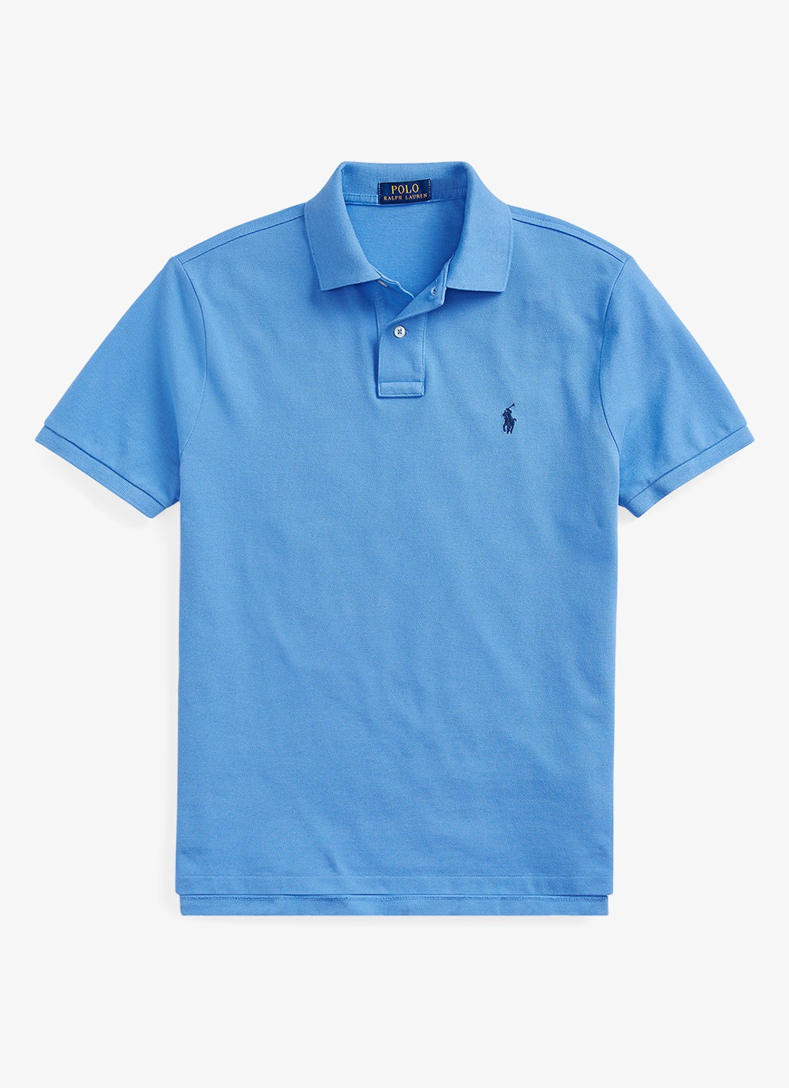 Ralph Lauren Custom slim fit polo van piqué katoen - voorkant 4 harbor island blue/c7998