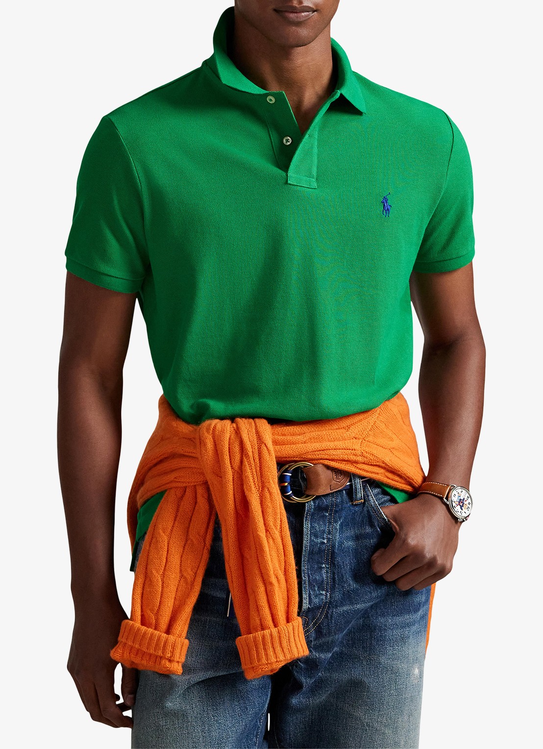 Ralph Lauren Custom slim fit polo van piqué katoen - detail 4 billiard/c7315
