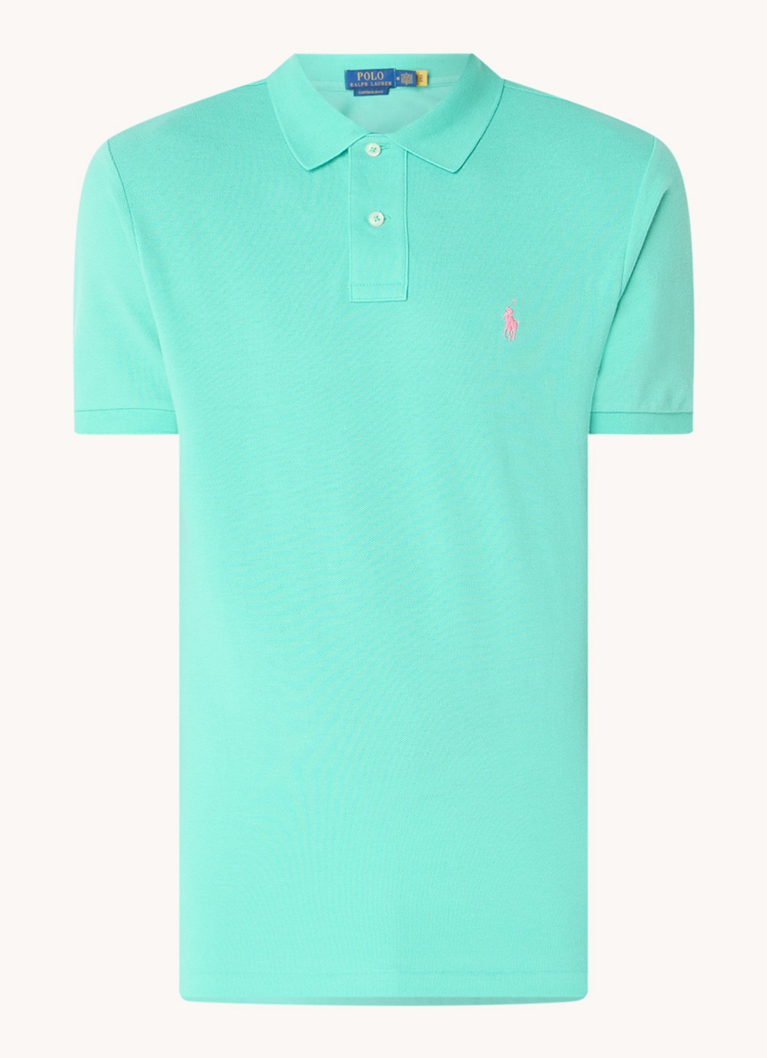Ralph Lauren Custom slim fit polo van piqué katoen - voorkant 4 sunset green/c3125