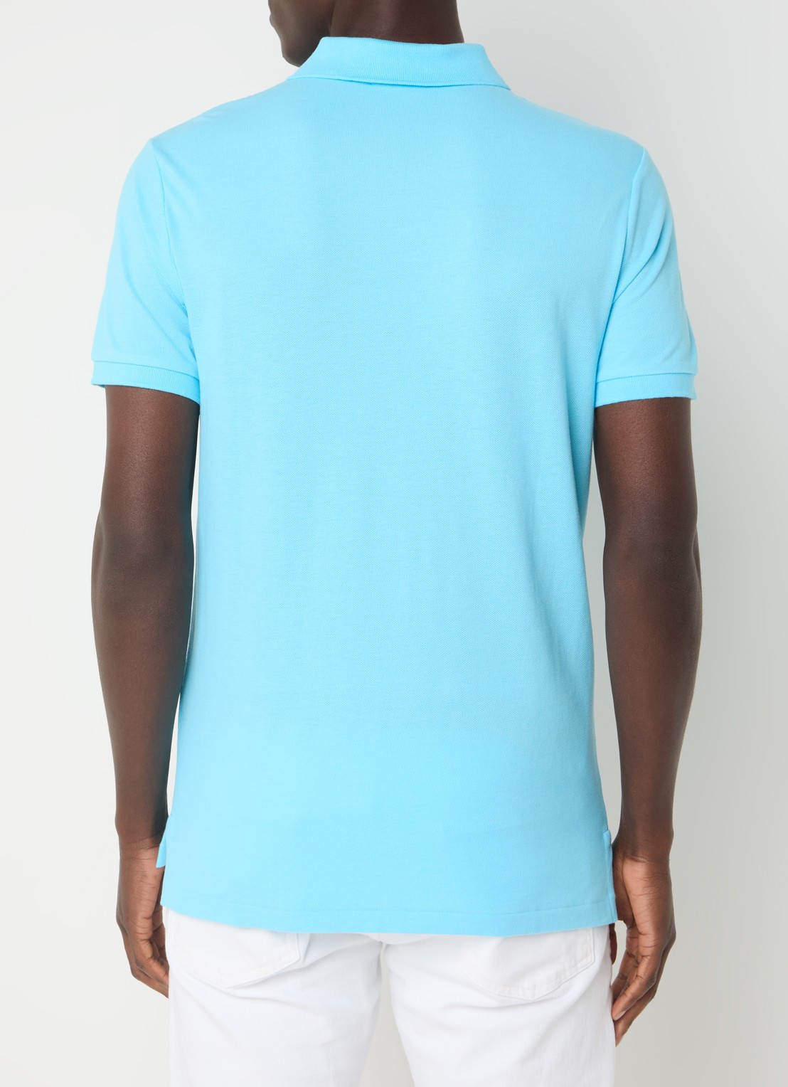 Ralph Lauren Custom slim fit polo van piqué katoen - achterkant 2 turquoise nova/c3664