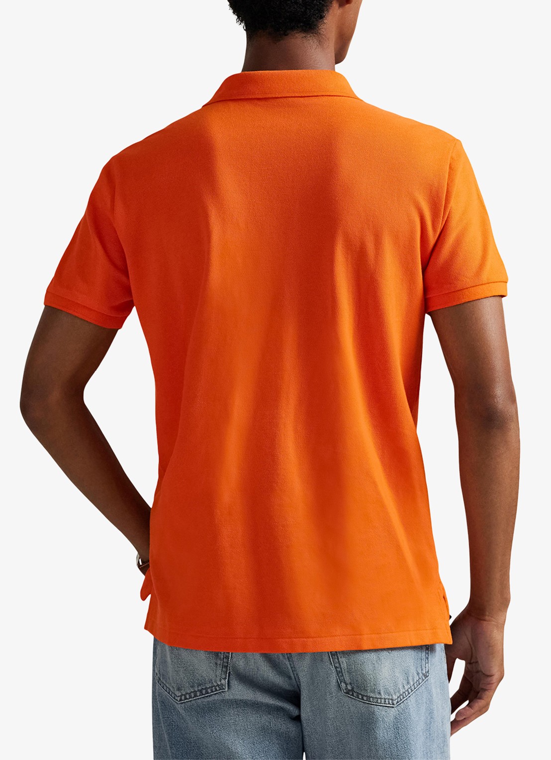 Ralph Lauren Custom slim fit polo van piqué katoen - achterkant 5 sailing orange/c7318