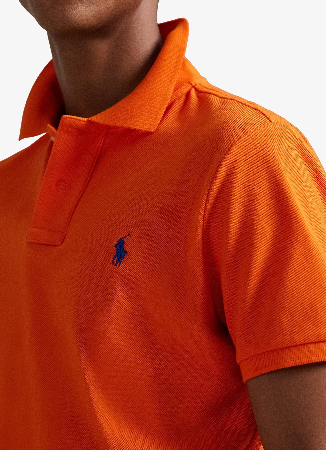 Ralph Lauren Custom slim fit polo van piqué katoen - detail 4 sailing orange/c7318