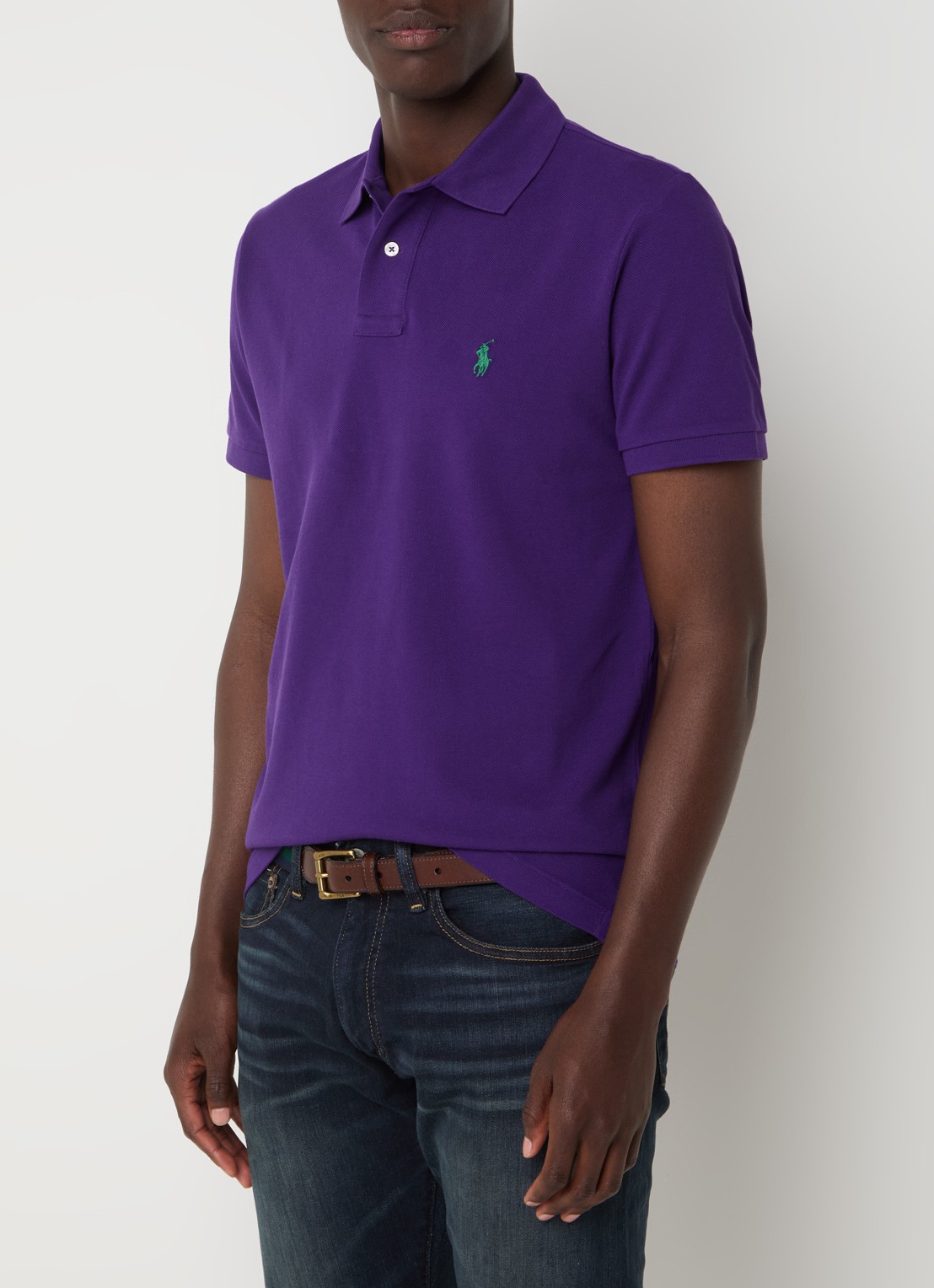 Ralph Lauren Custom slim fit polo van piqué katoen - detail 4 chalet purple/c5229