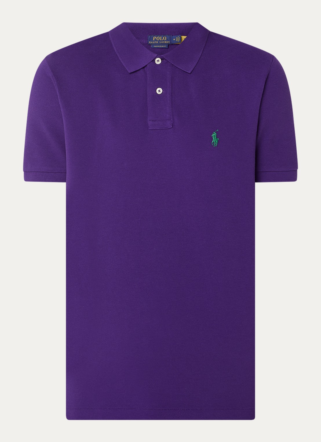 Ralph Lauren Custom slim fit polo van piqué katoen - voorkant 6 chalet purple/c5229