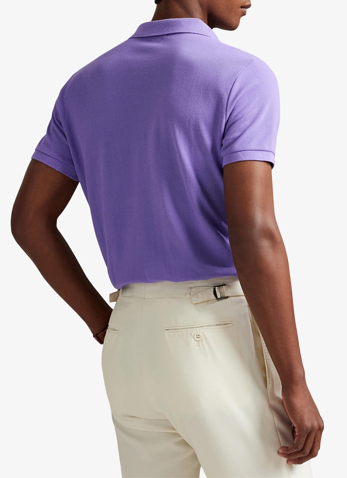 Ralph Lauren Custom slim fit polo van piqué katoen - achterkant 3 hampton purple/c6103