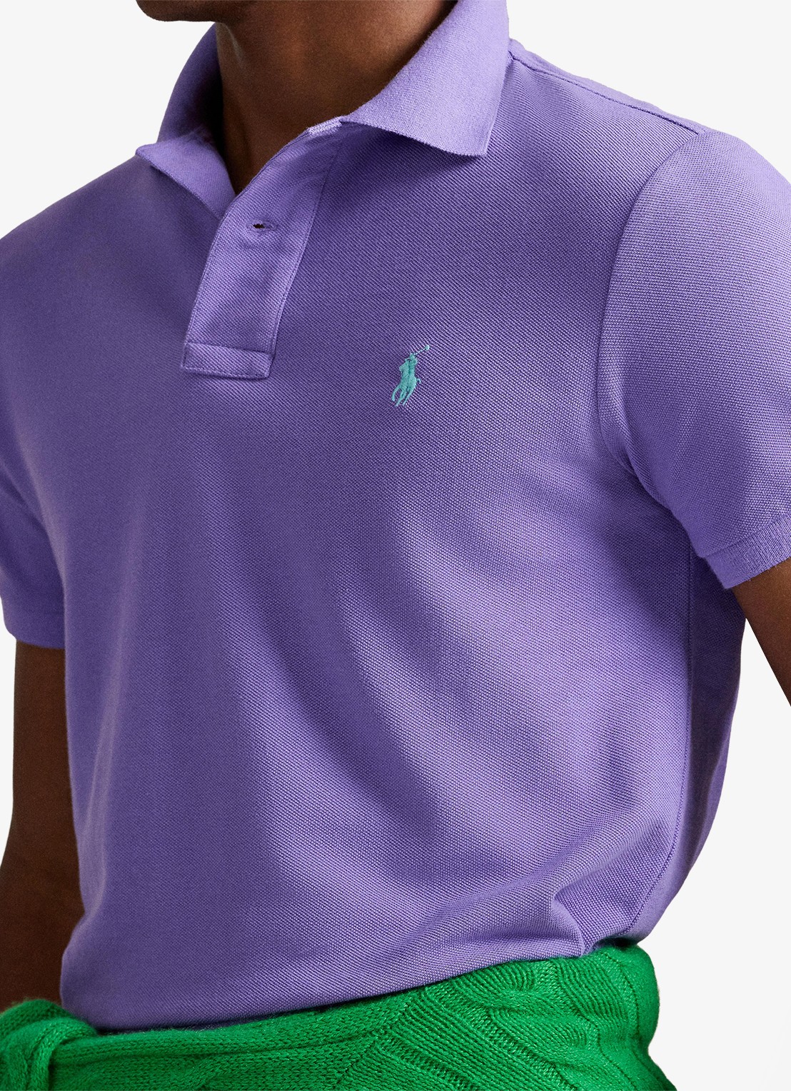 Ralph Lauren Custom slim fit polo van piqué katoen - detail 5 hampton purple/c6103